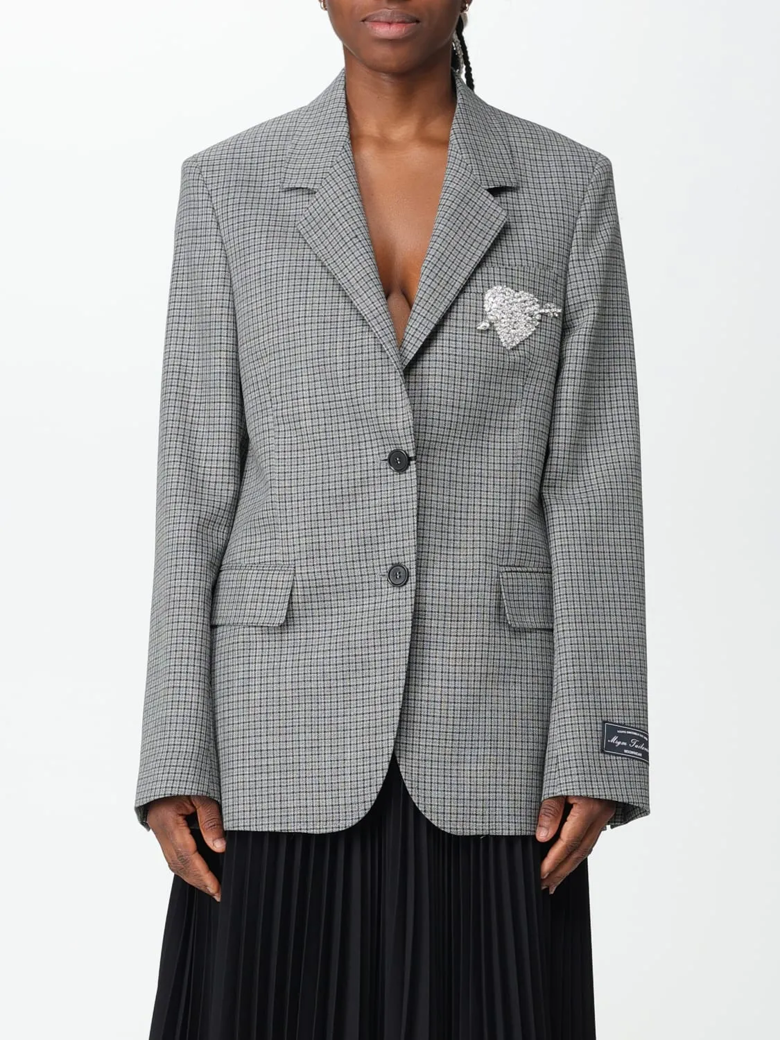 Blazer MSGM in lana con motivo check