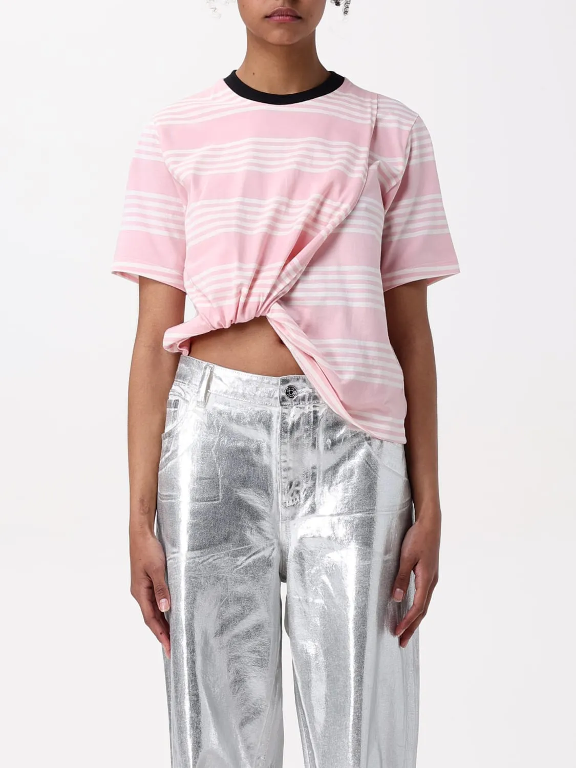 T-shirt in cotone a righe MSGM