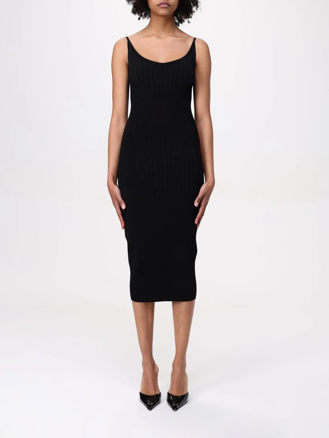Abito midi Mugler in viscosa stretch