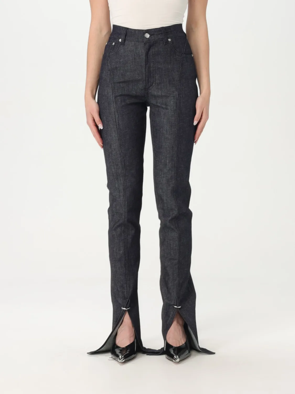 Jeans flared Mugler in denim