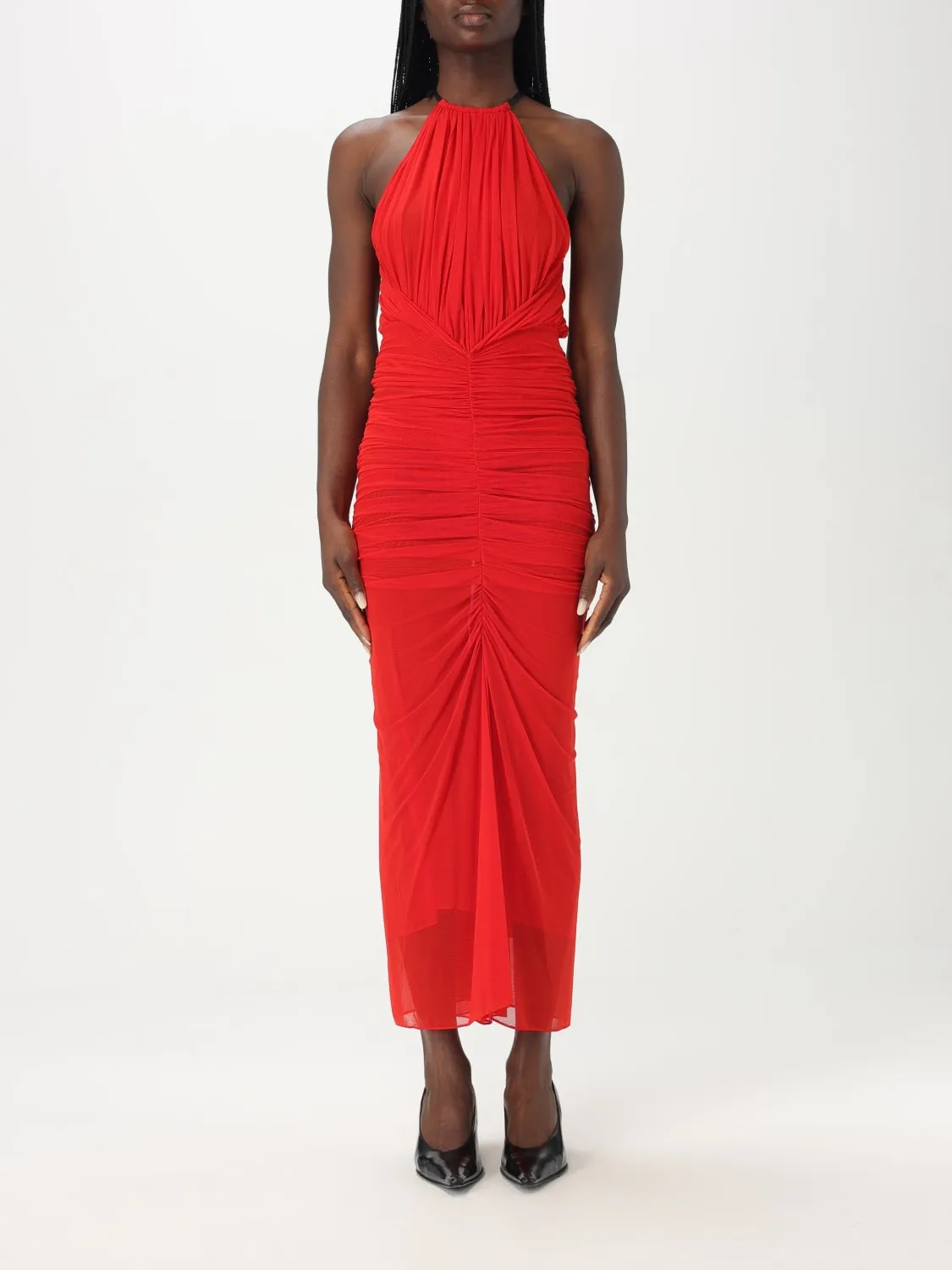 Abito Mugler in jersey arricciato