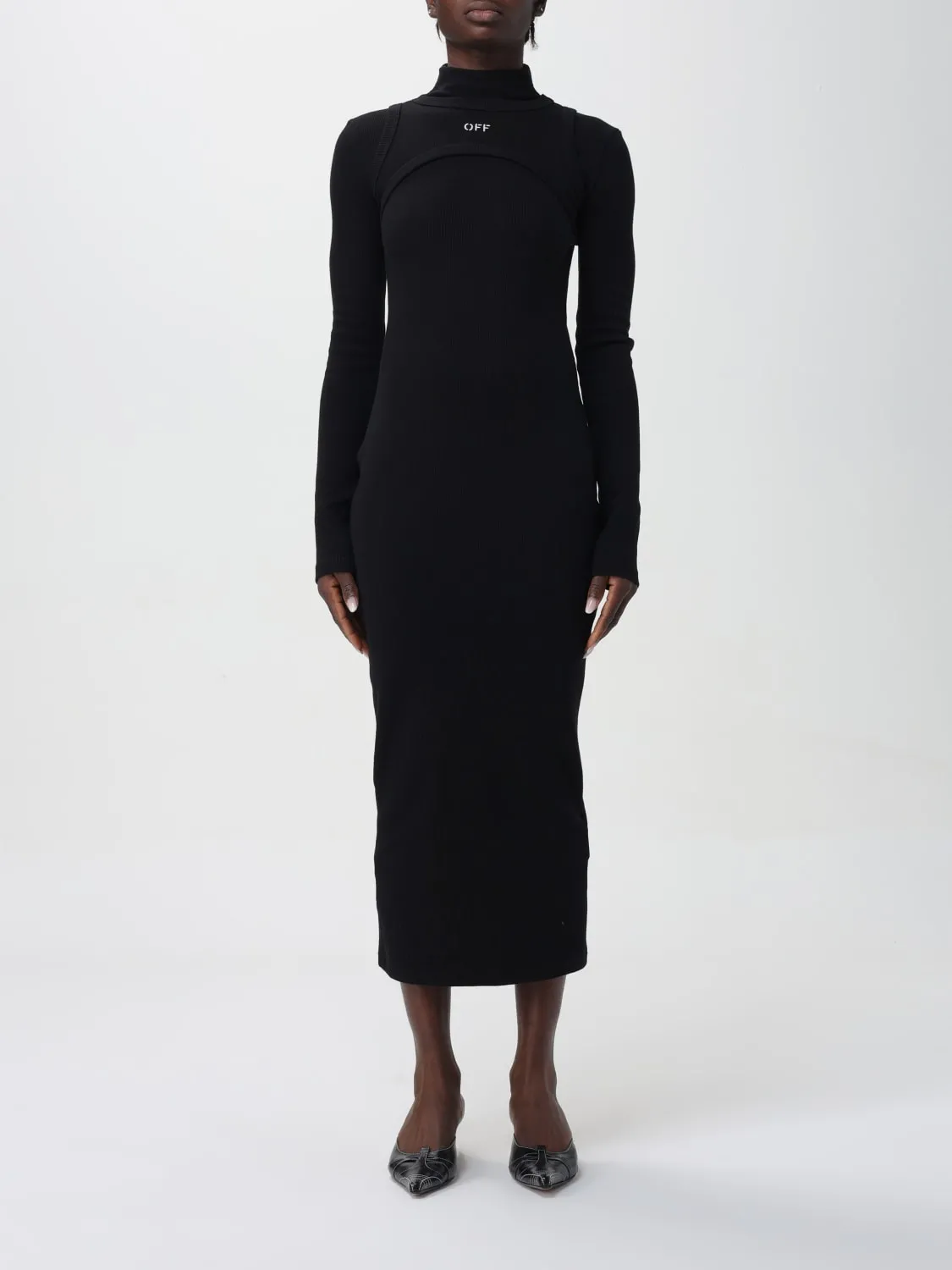 Abito midi con logo Off-White