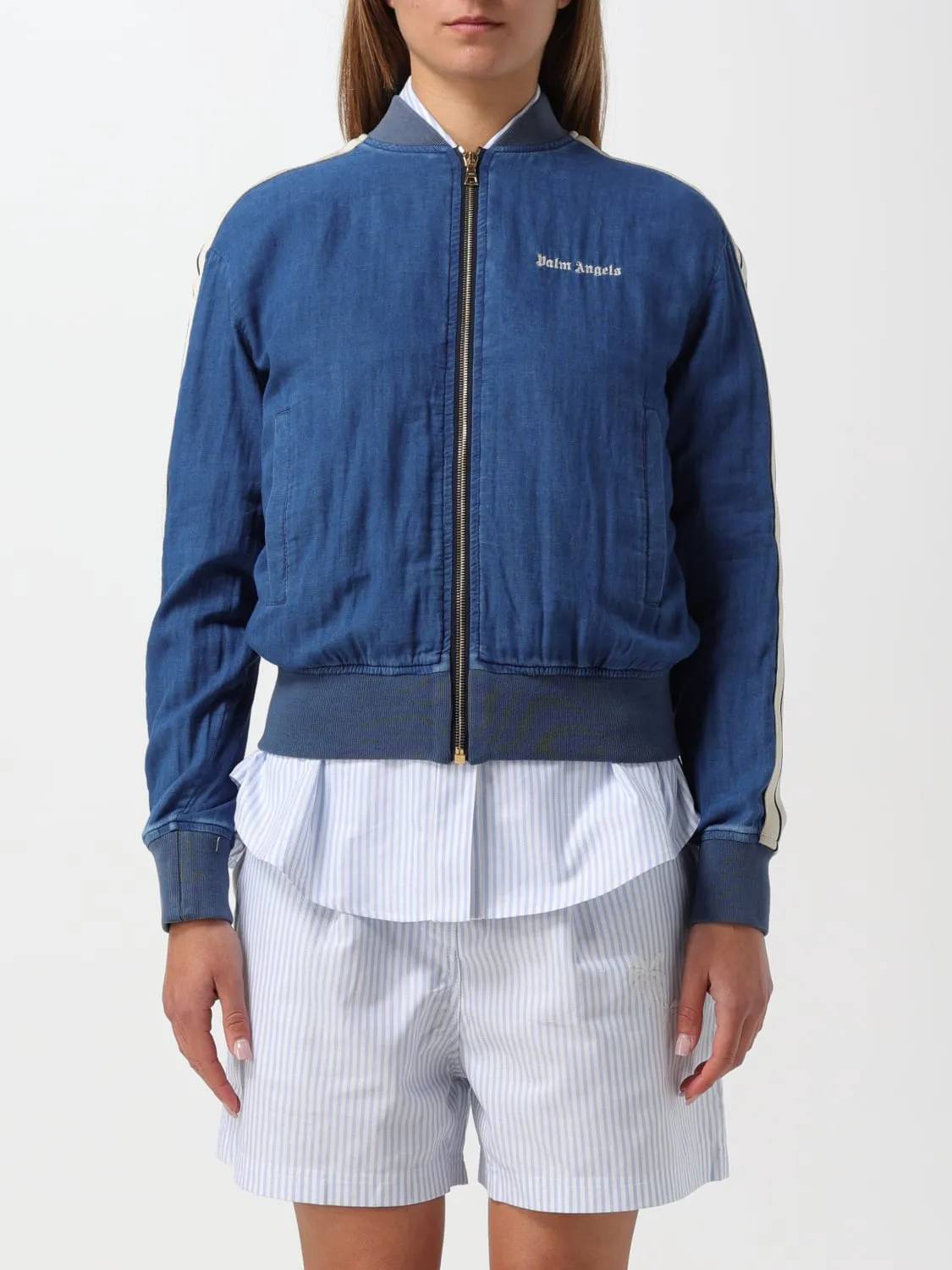 Bomber in poliestere con logo Palm Angels