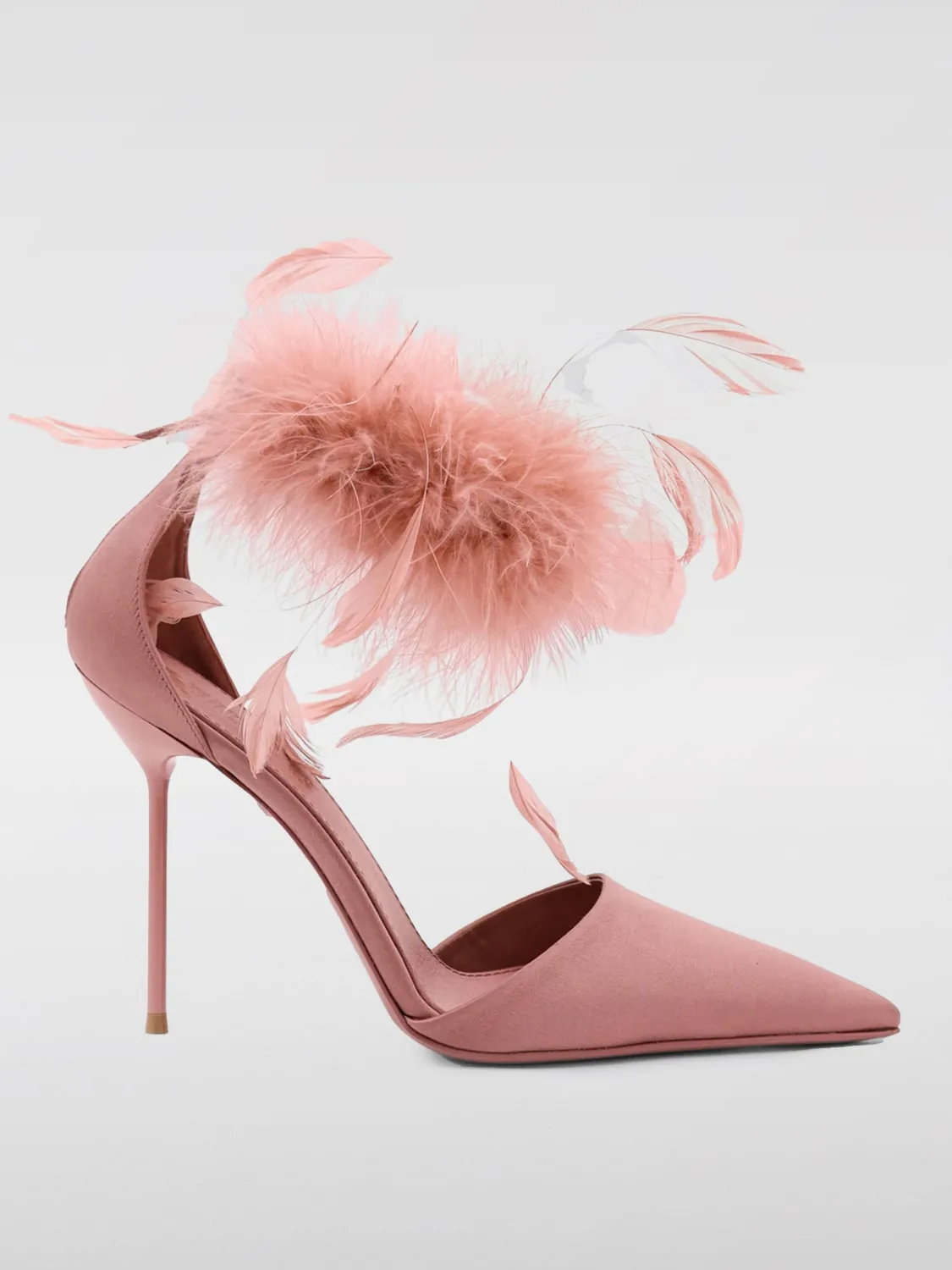 Pump Lidia Paris Texas in raso con piume