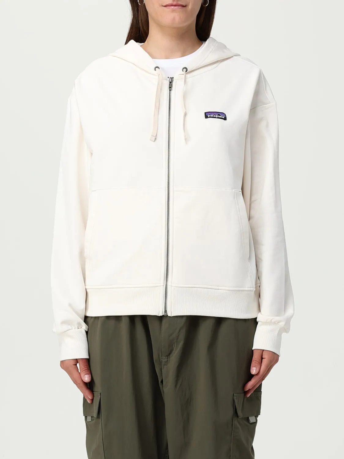 Felpa con cappuccio e logo Patagonia