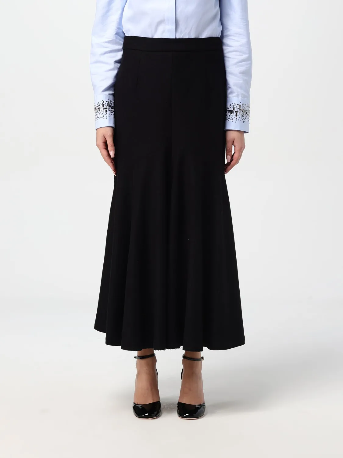 Gonna midi Patou in lana vergine