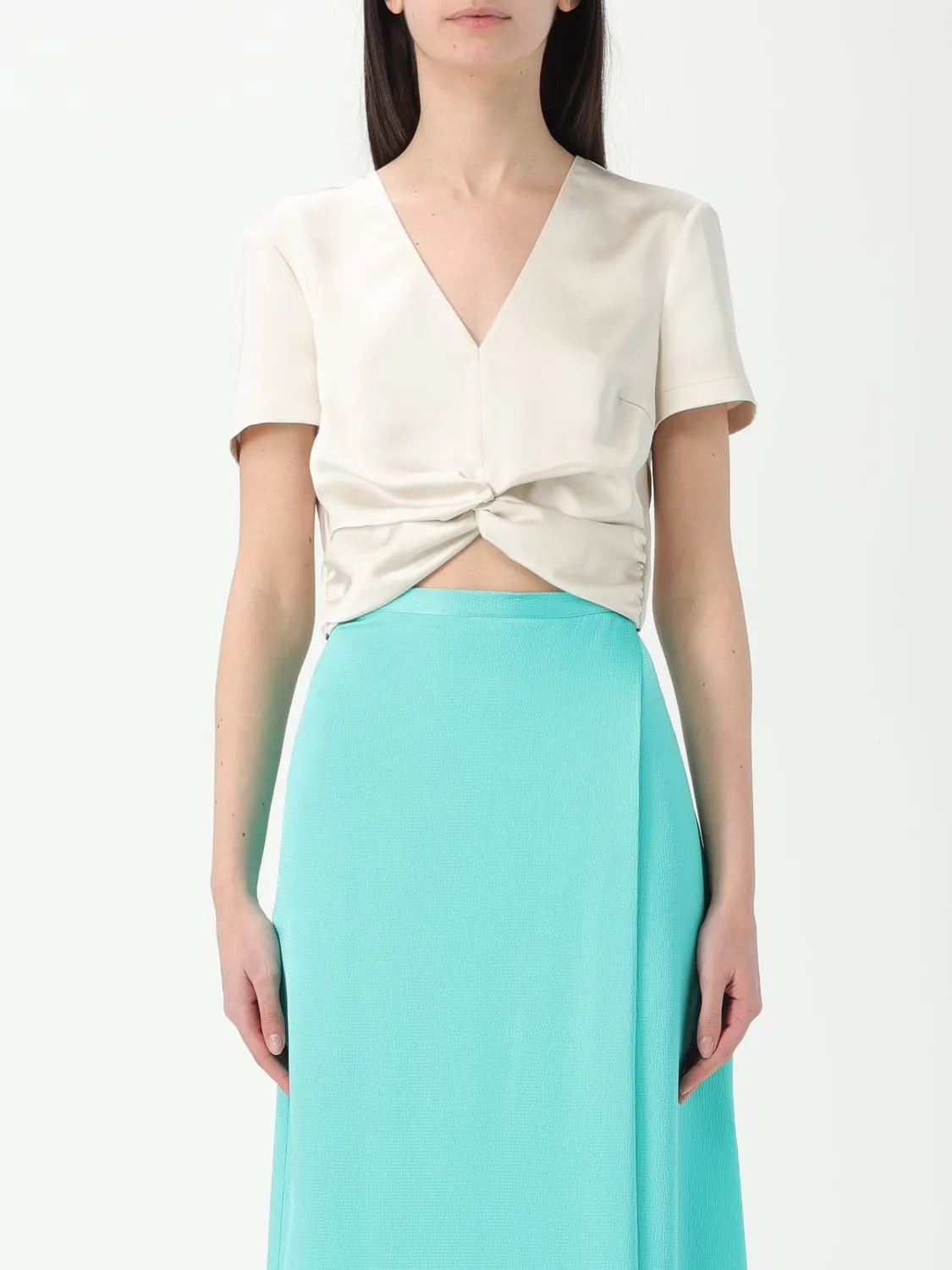 Top cropped Patrizia Pepe in in raso