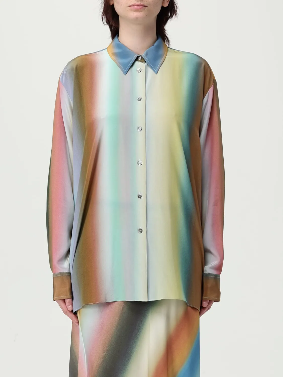 Camicia Paul Smith in seta con stampa stratta