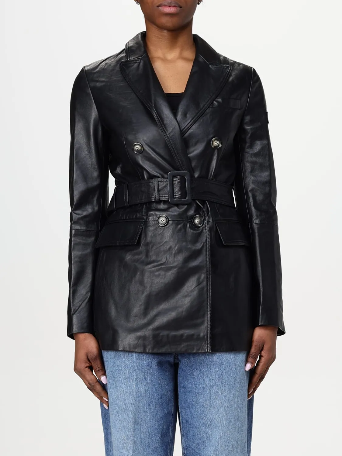 Trench doppiopetto Peuterey in nappa