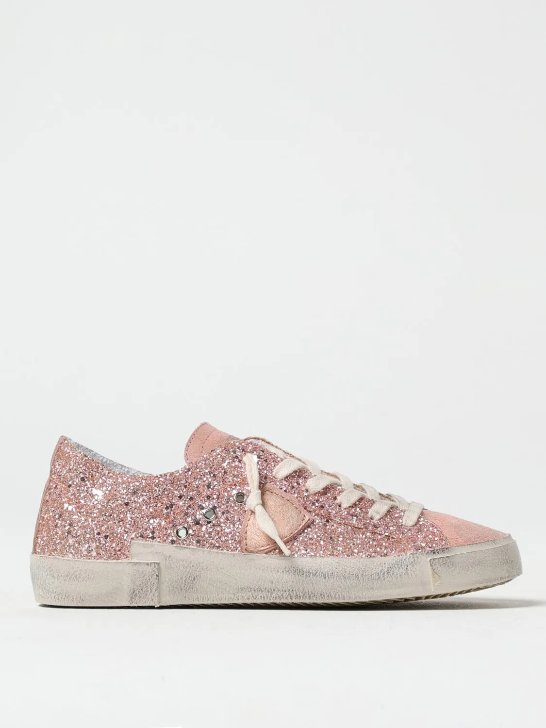Sneakers Paris Philippe Model in glitter e camoscio effetto used