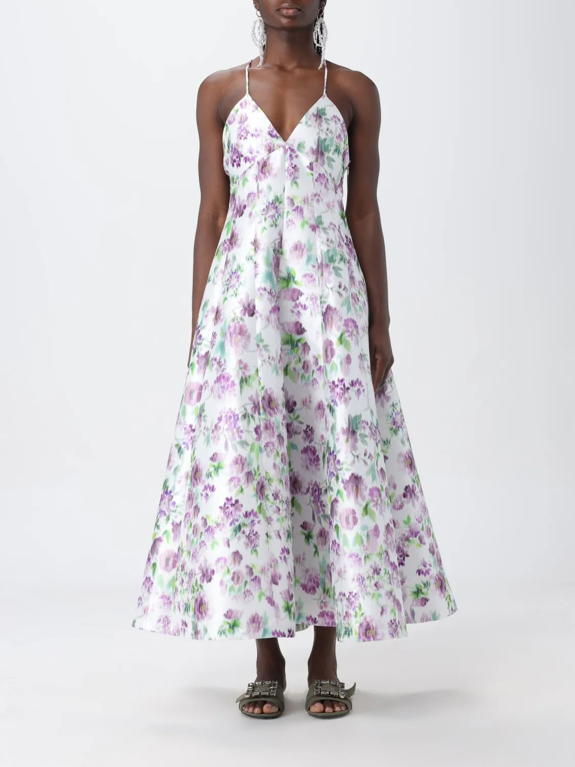 Abito Philosophy Di Lorenzo Serafini in raso stampato