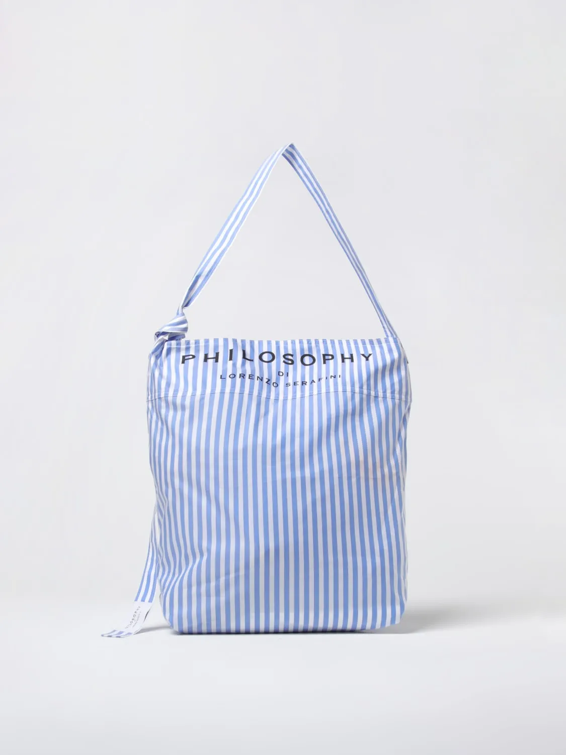 Borsa Philosophy Di Lorenzo Serafini in nylon con stampa a righe