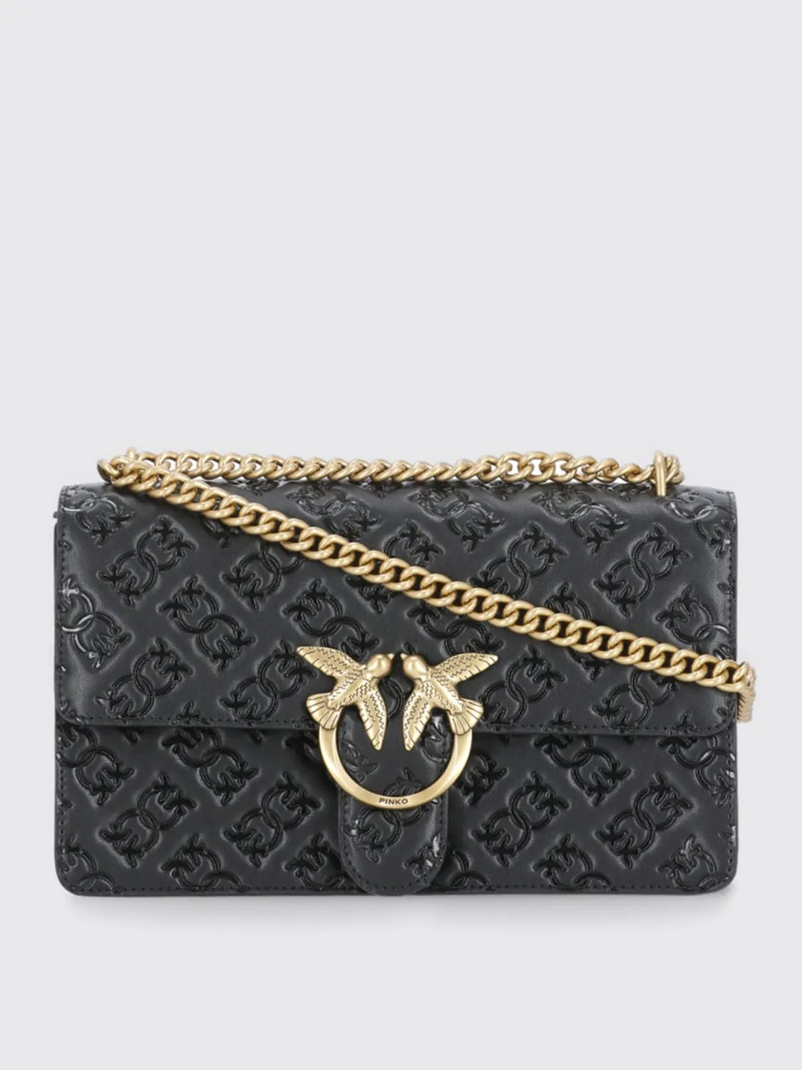 Borsa Love One Classic Pinko in pelle con logo goffrato