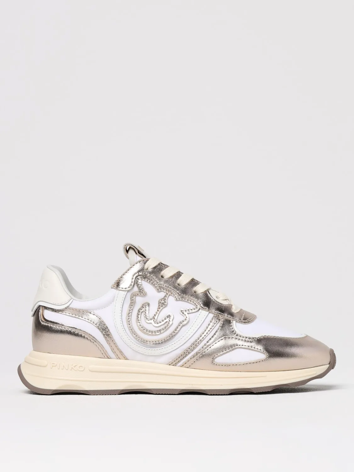 Sneakers Zoe Pinko in pelle laminata e nylon
