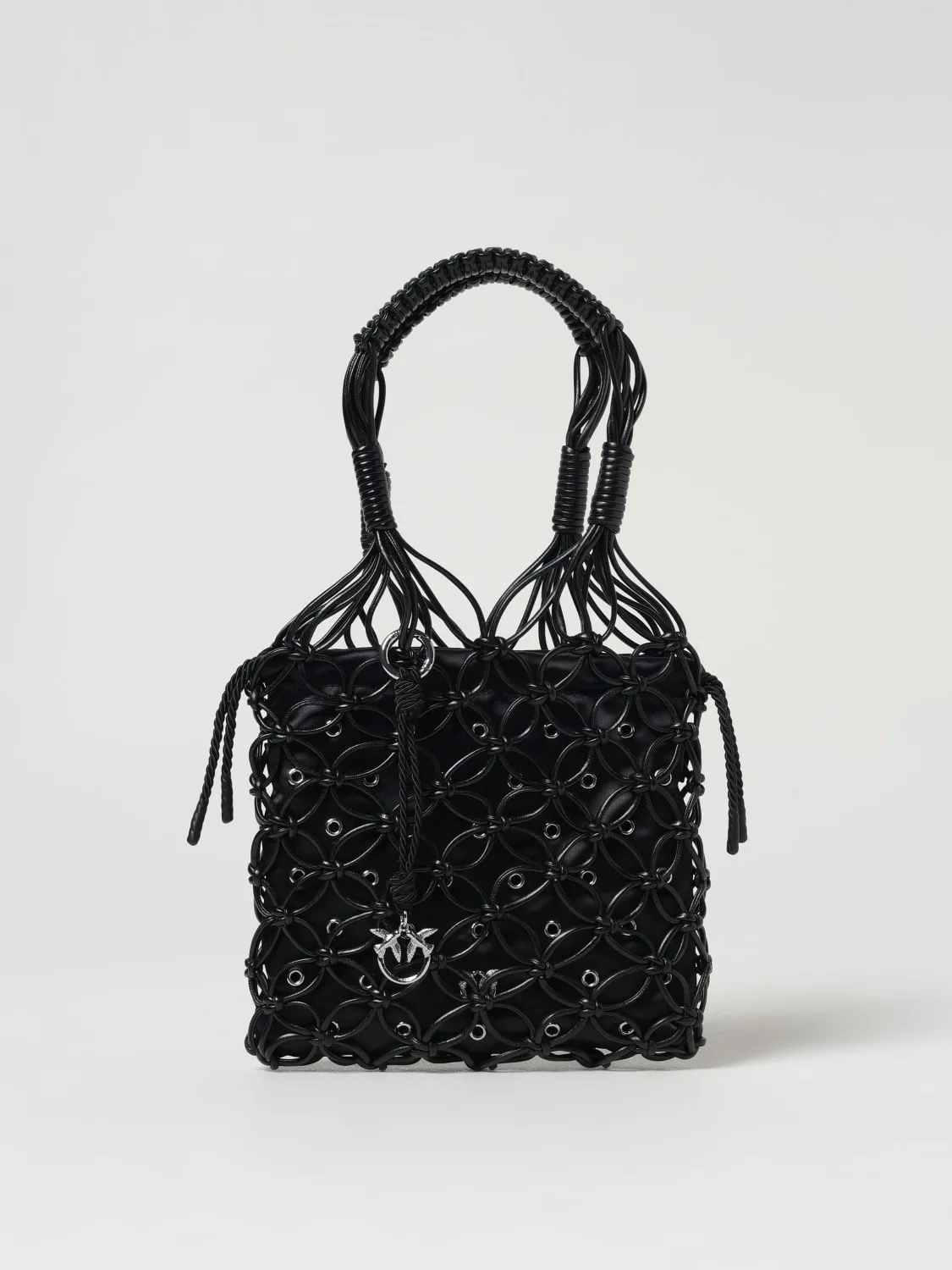 Borsetta a mano da sera con rete e occhielli Pinko