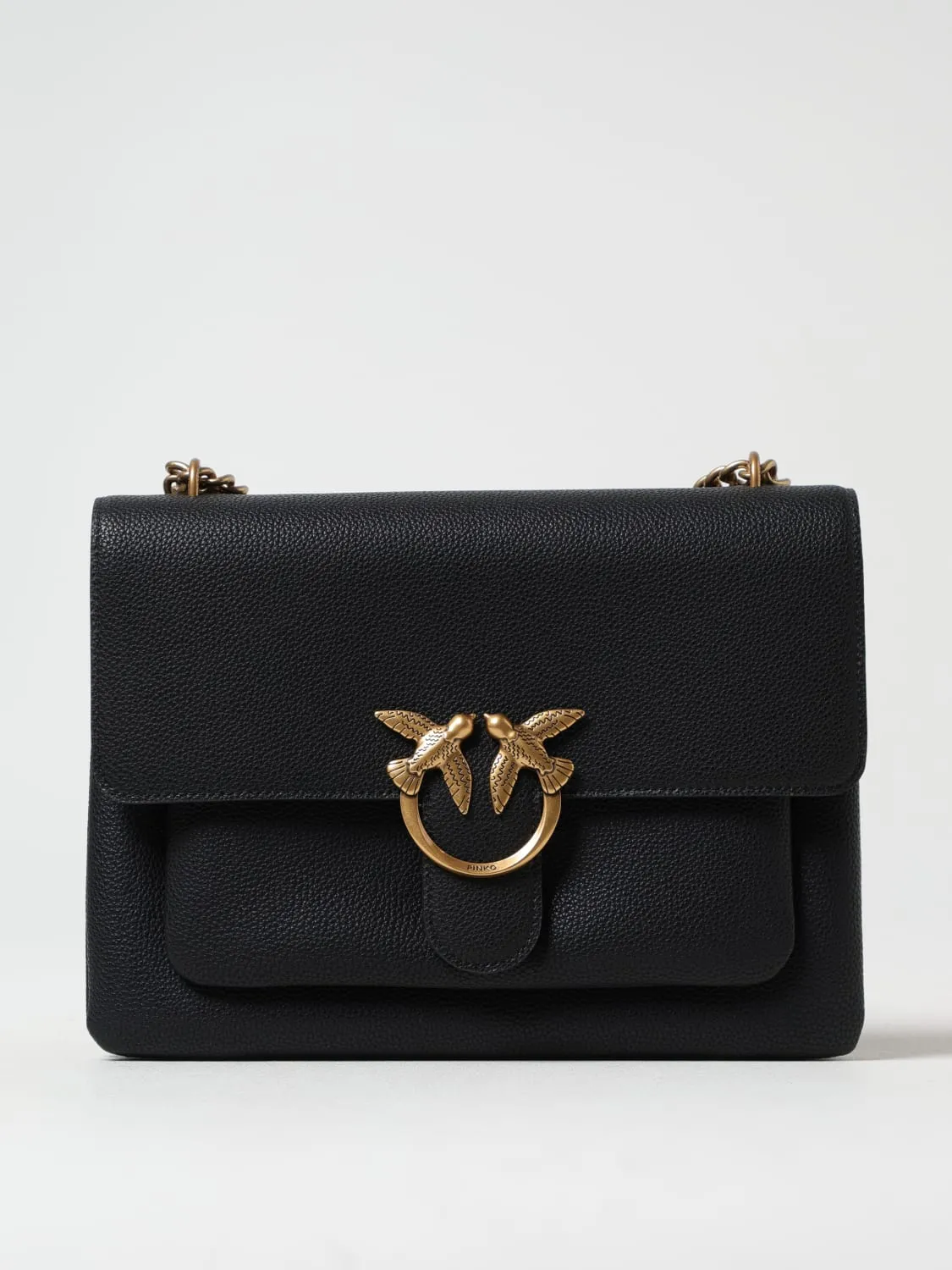 Borsa a tracolla Love Soft Big Pinko in pelle a grana