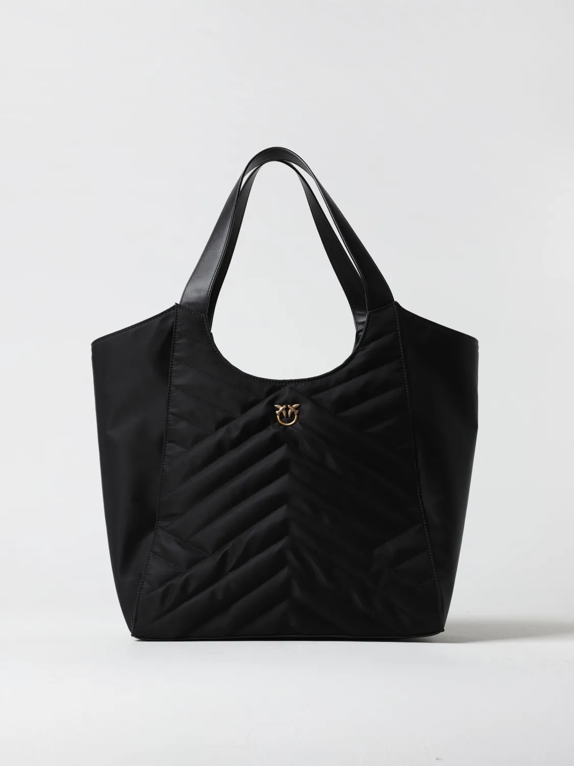 Borsa tote trapuntata Pinko in tessuto riciclato