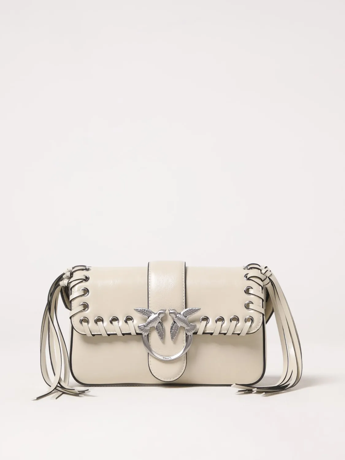 Borsa a spalla soft Love Bag Slouchy con frange Pinko