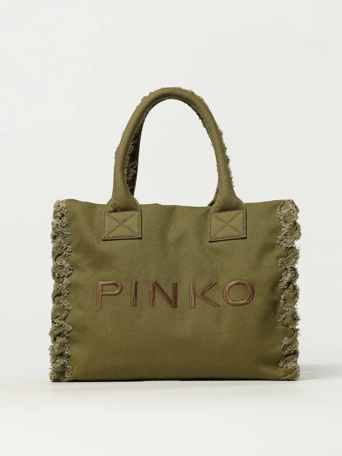 Borsa a mano media Beach Shopper in canvas riciclato Pinko