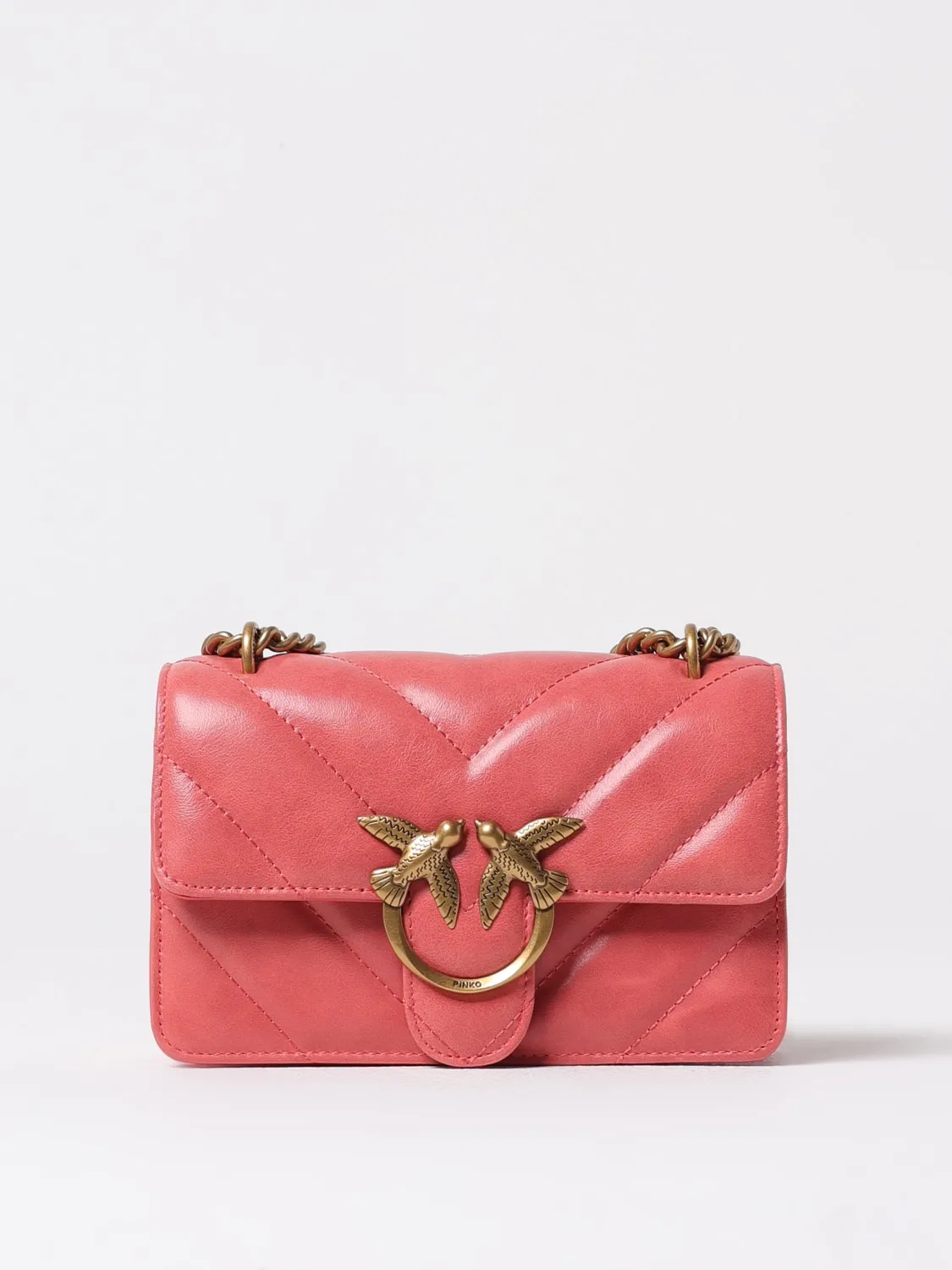 Borsa a tracolla piccola Love Bag in pelle effetto used Pinko