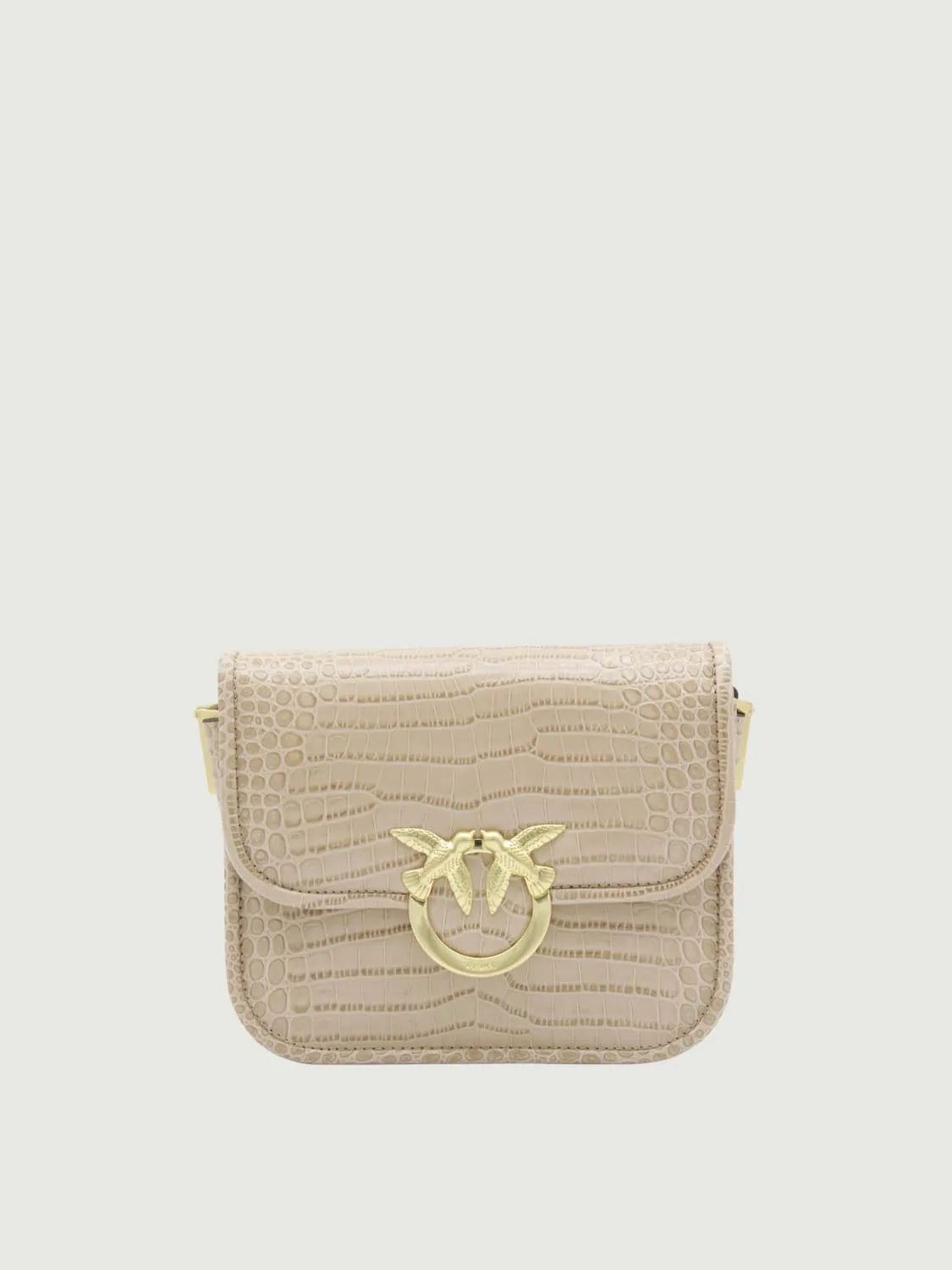 Borsa a tracolla in pelle stampa cocco Pinko