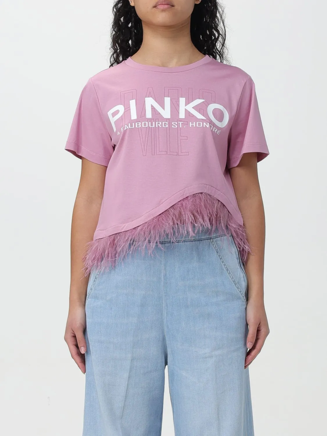 T-shirt Pinko con piume