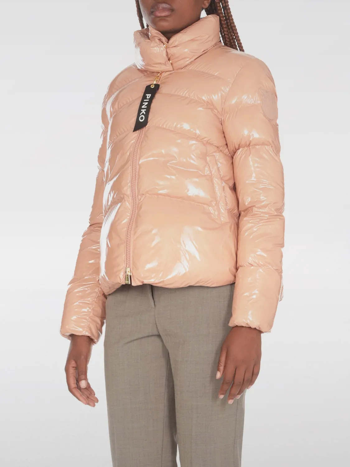 Piumino imbottito e lucido Pinko