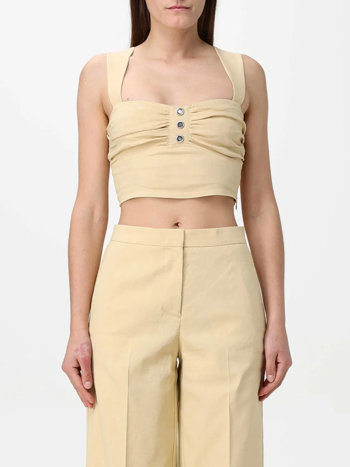 Top cropped Pinko in misto lino