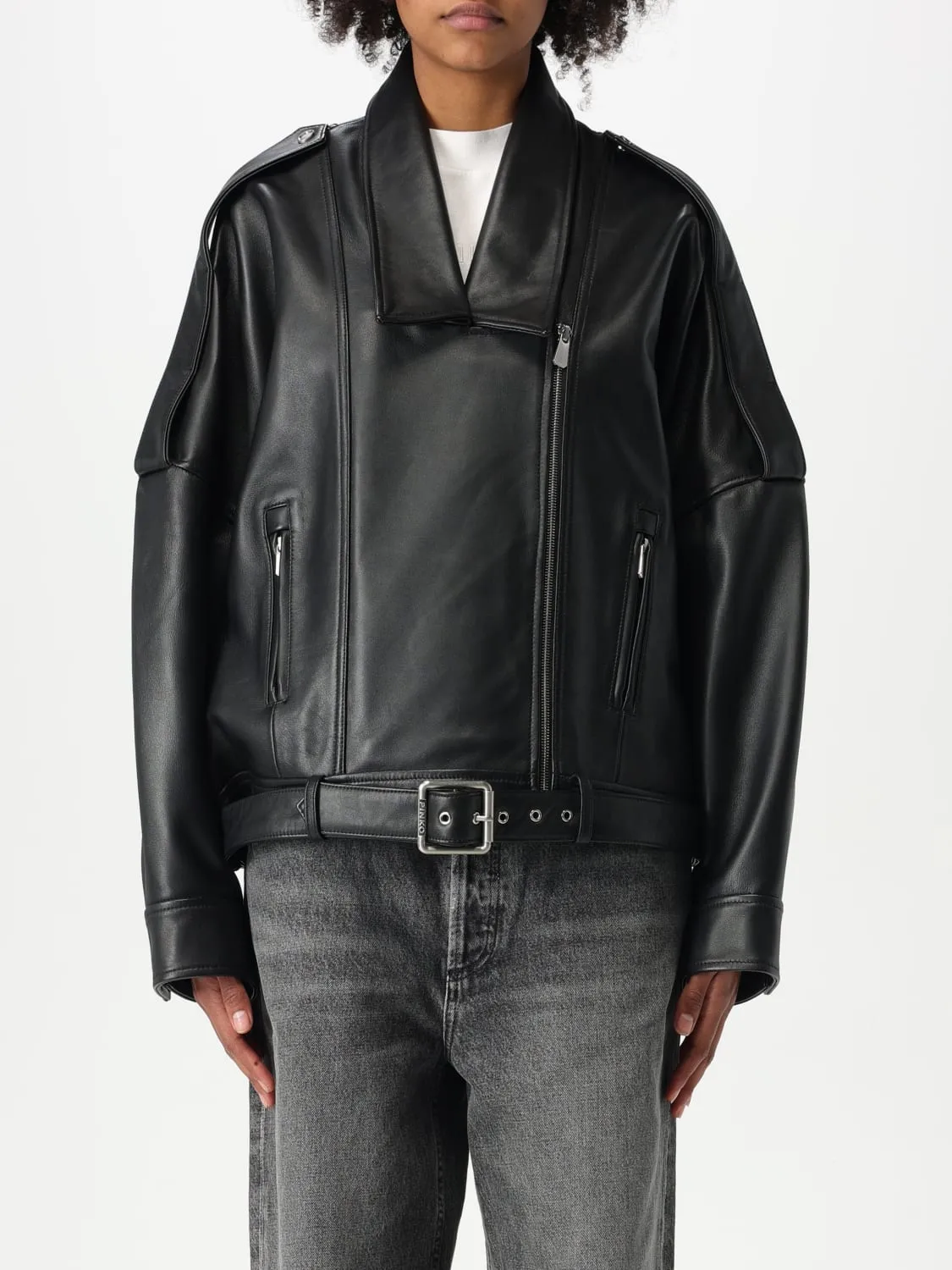 Giacca biker Pinko in pelle