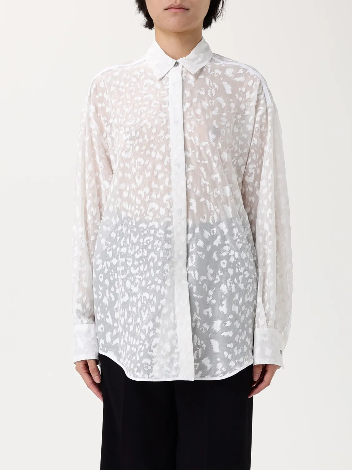 Camicia Pinko in cotone e seta con stamp animalier