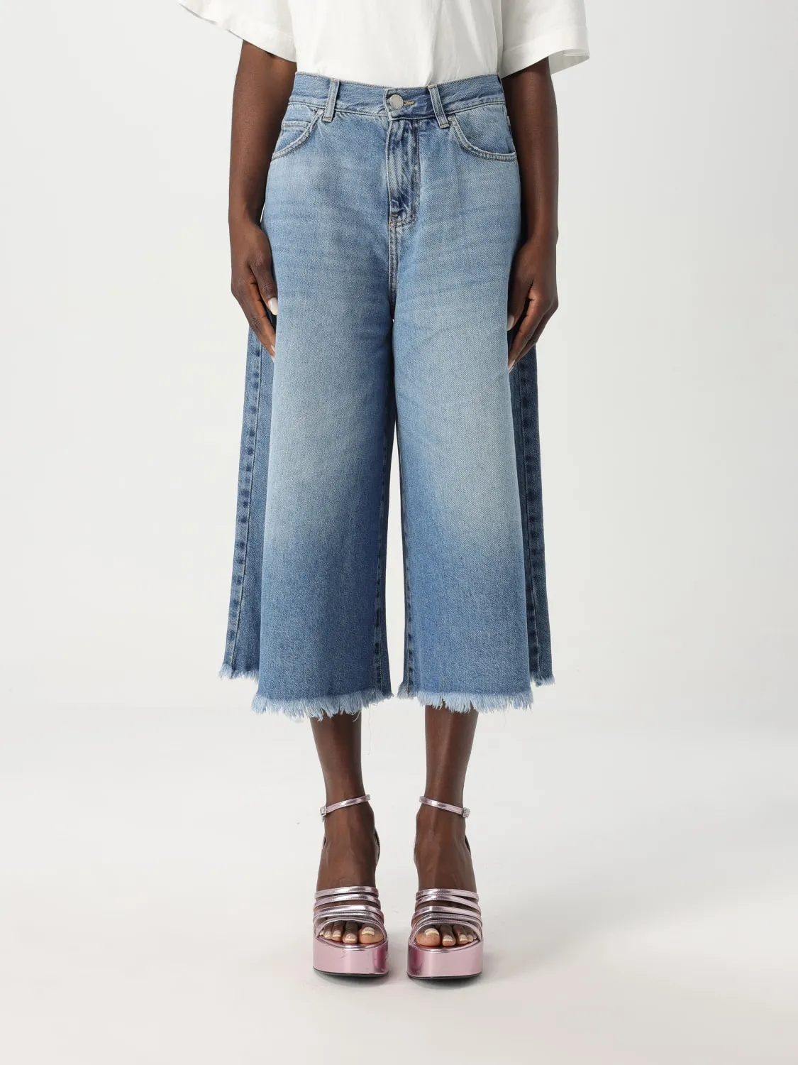 Jeans cropped Pinko in denim