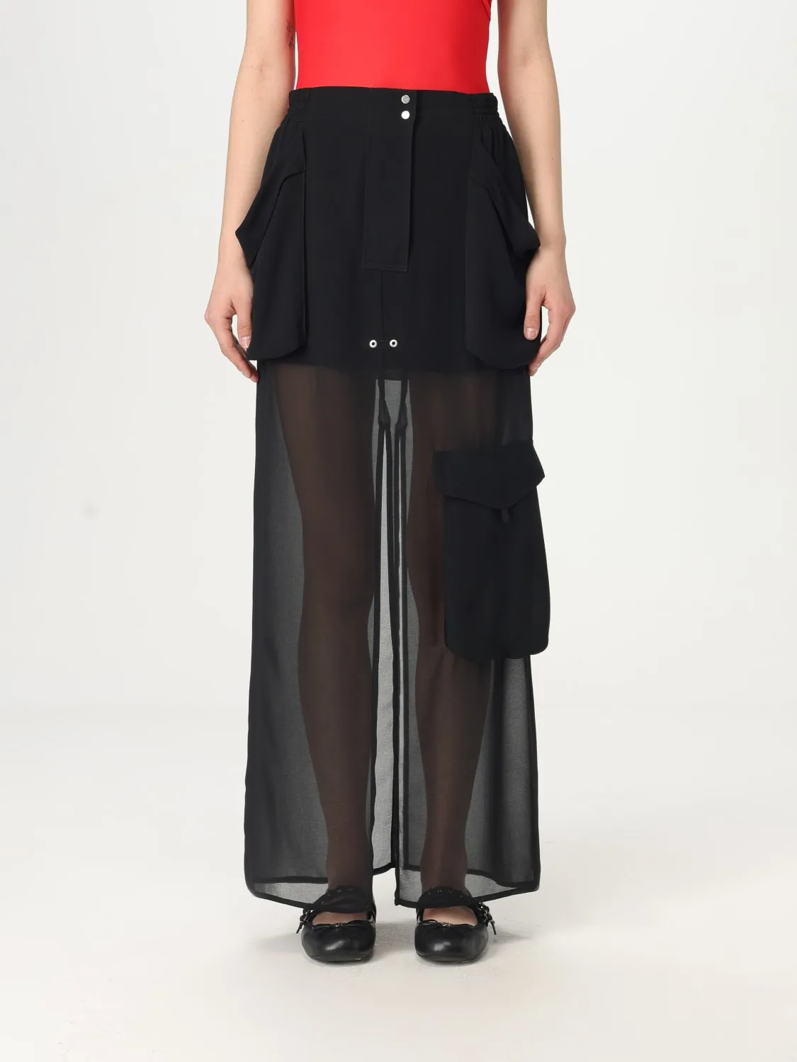 Gonna cargo Pinko in georgette