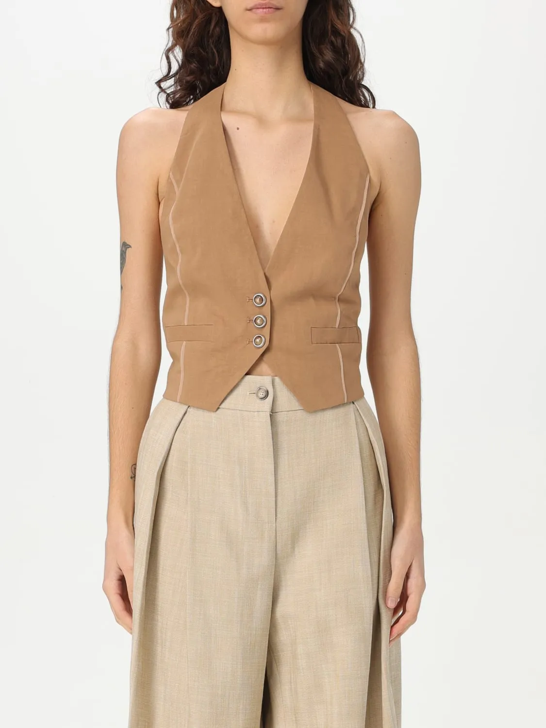 Gilet in misto lino Pinko