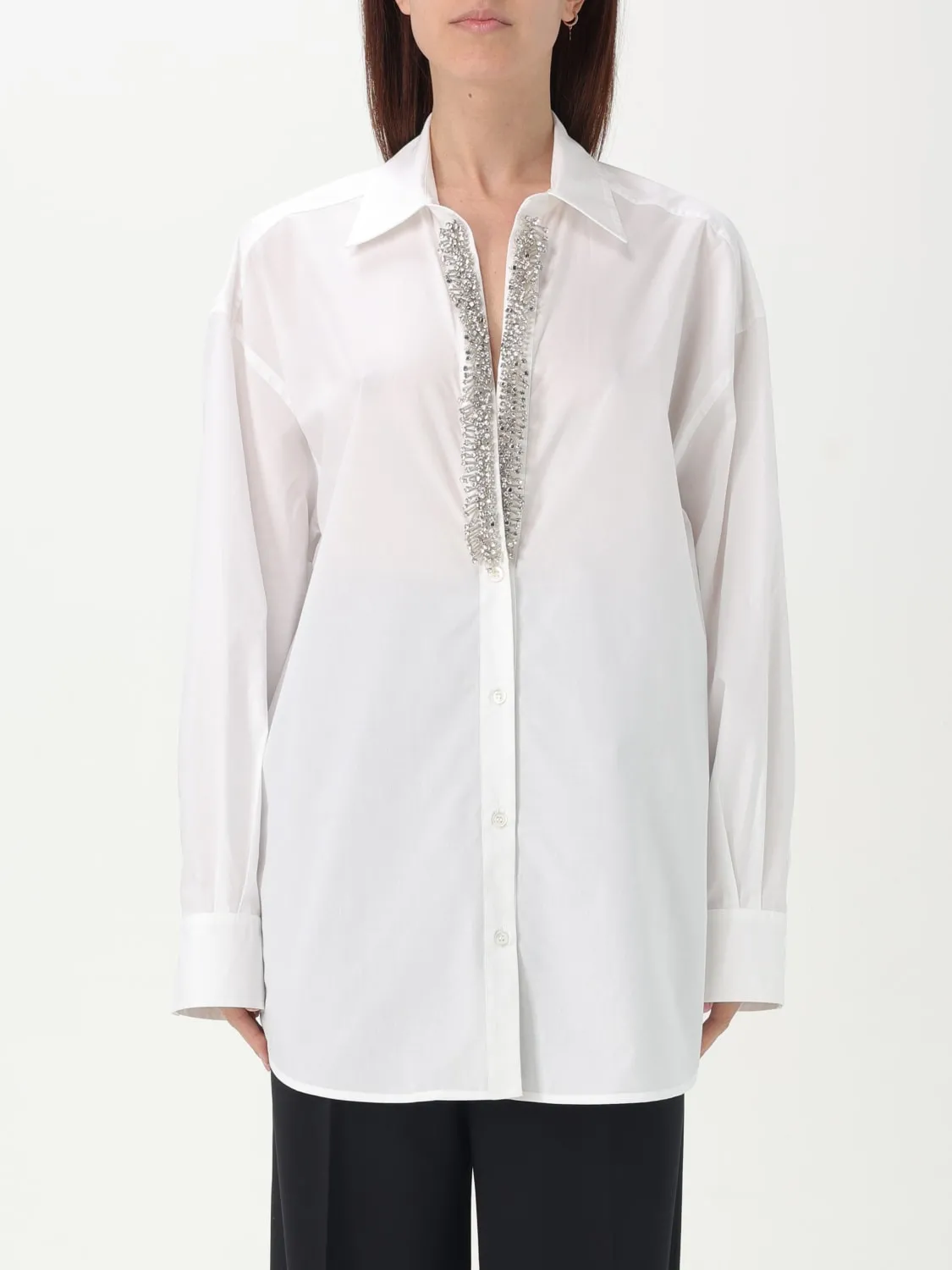 Camicia Pinko in popeline con strass