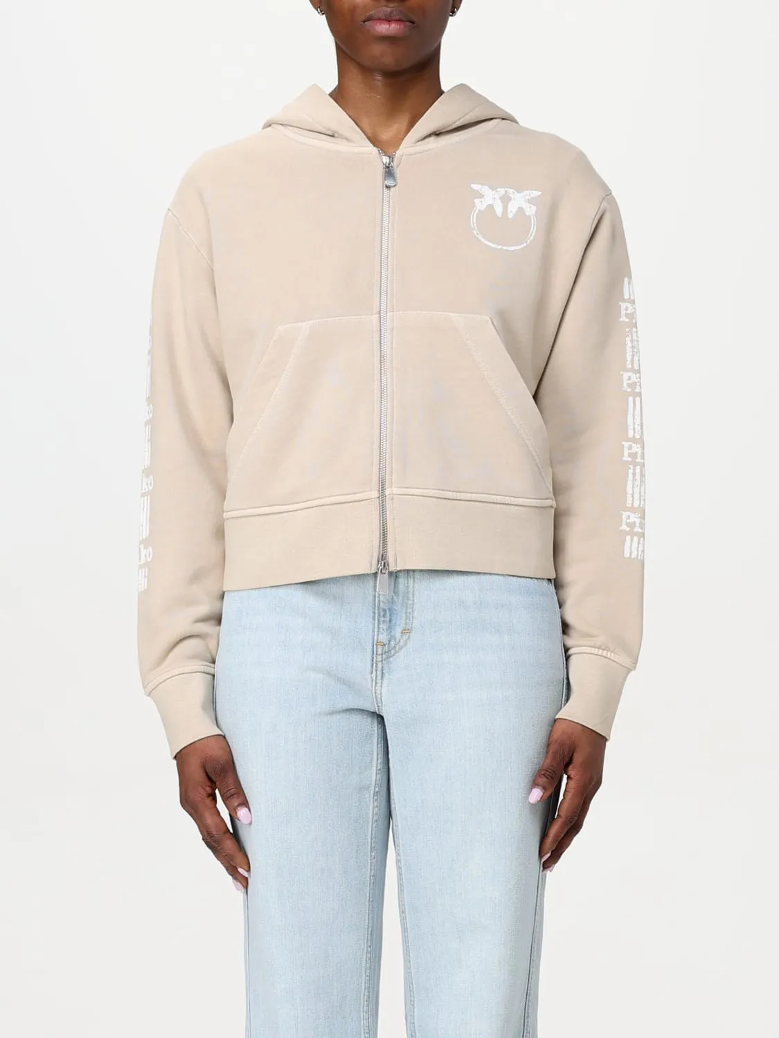 Felpa con zip Pinko in cotone
