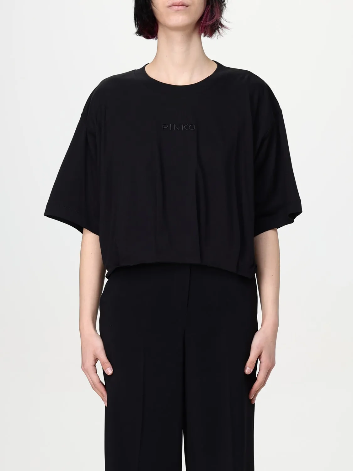 T-shirt crop in cotone Pinko