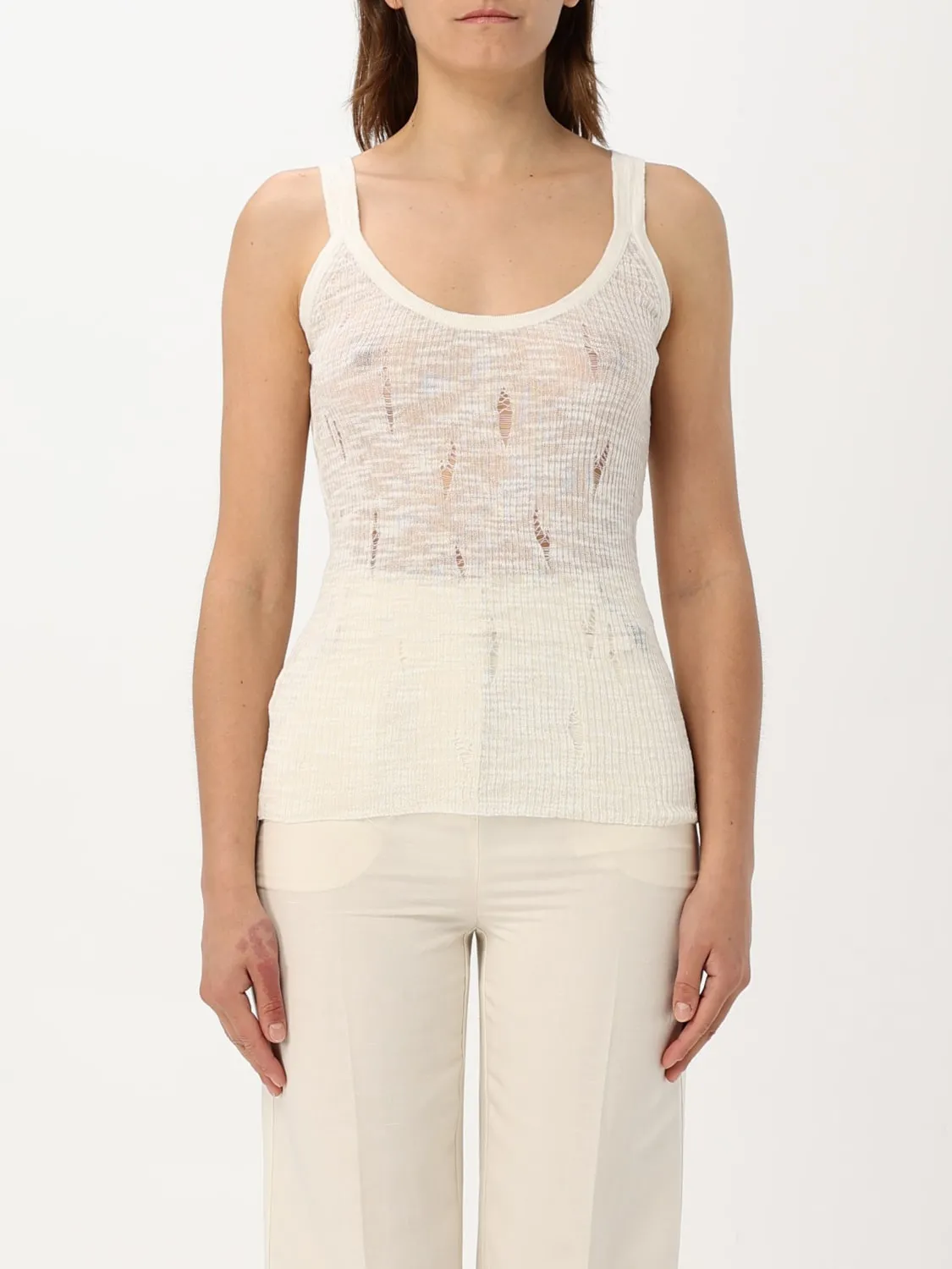 Canotta Pinko in cotone distressed