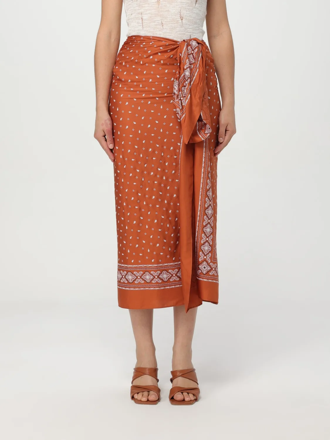 Gonna pareo in viscosa a fantasia paisley Pinko