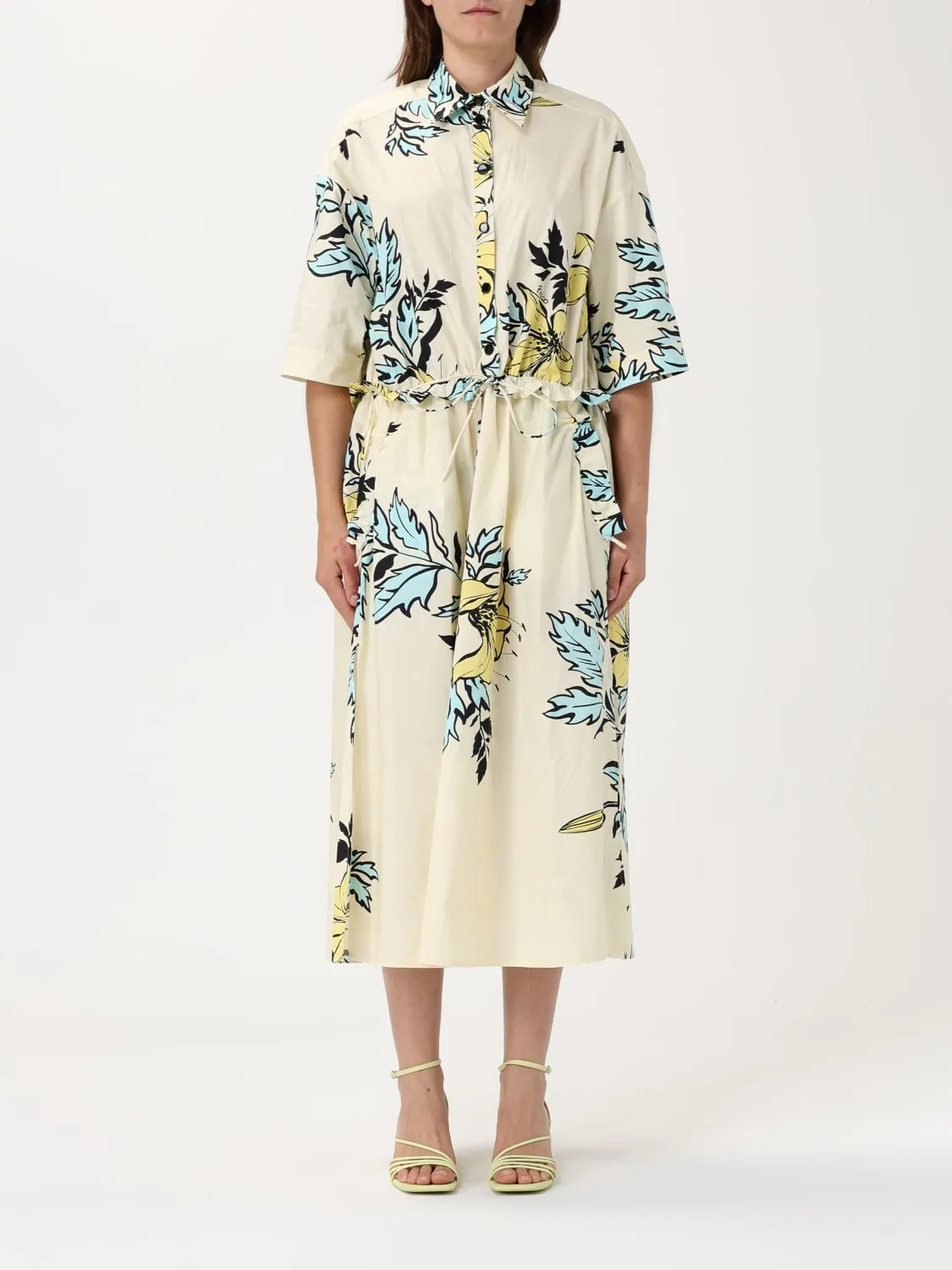 Abito chemisier stampato Pinko in popeline di cotone