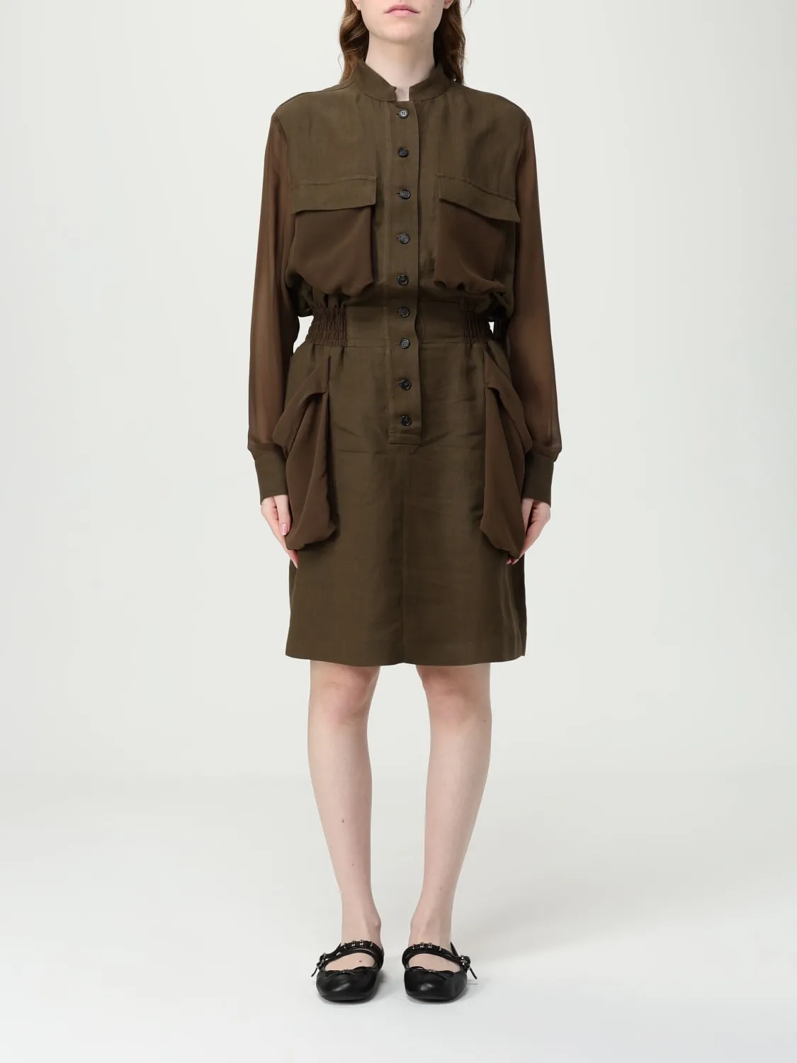 Abito chemisier Pinko in lino e viscosa