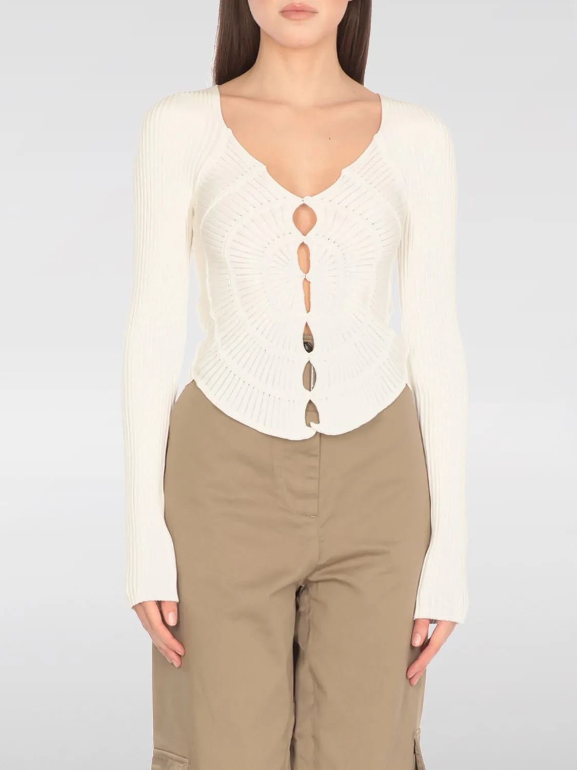 Cardigan in maglia a costine Pinko