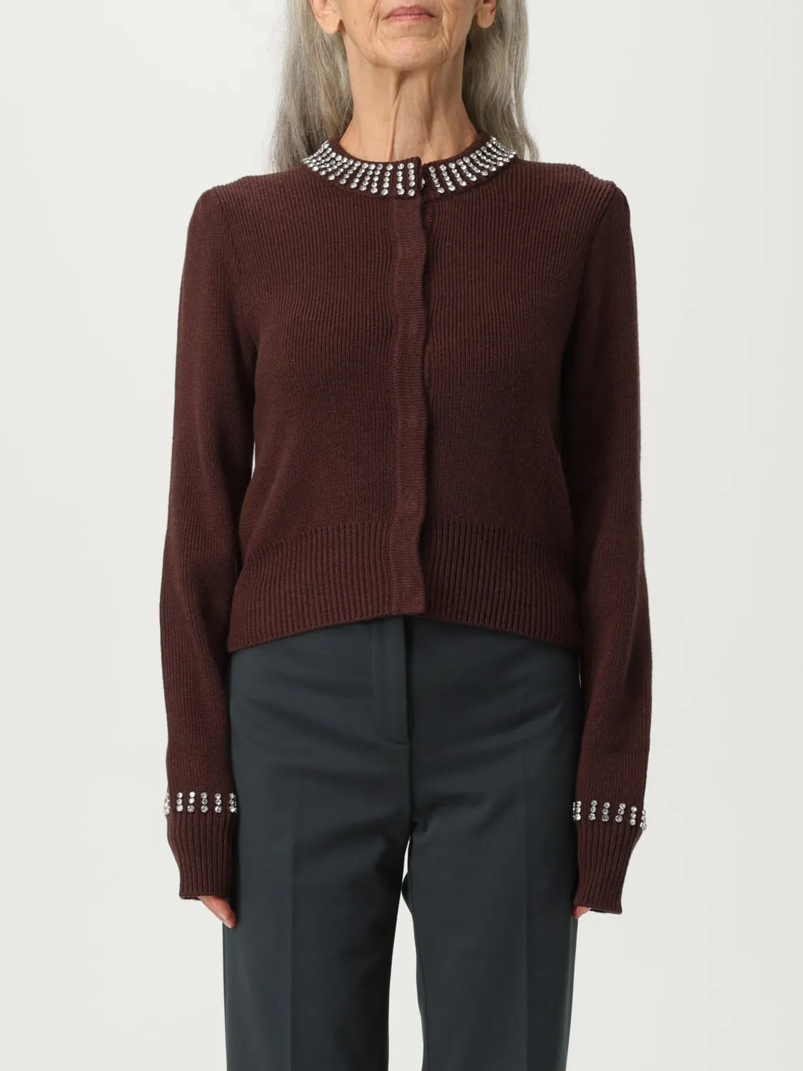 Cardigan in misto lana con cristalli Pinko