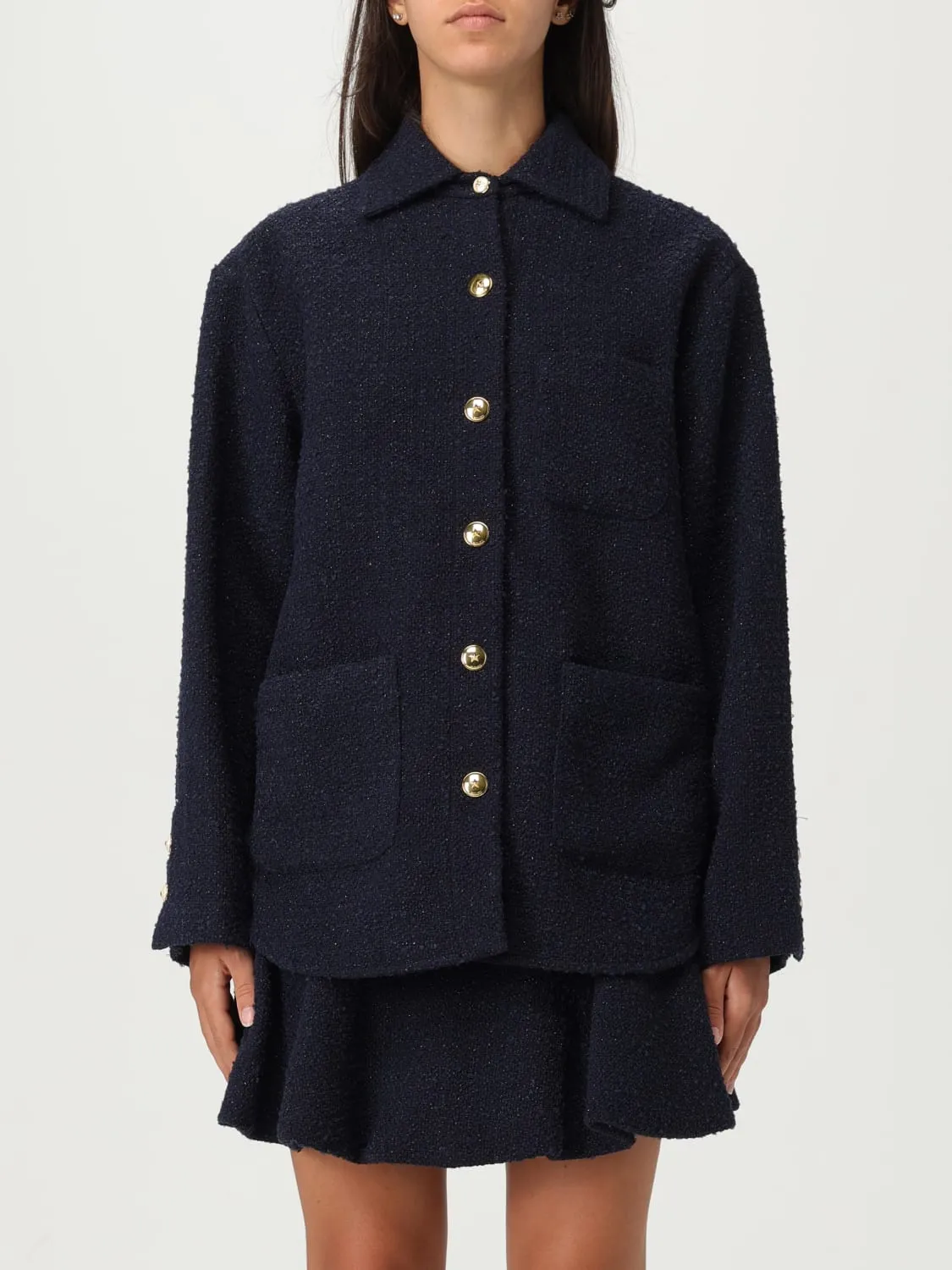 Overshirt Pinko in tweed