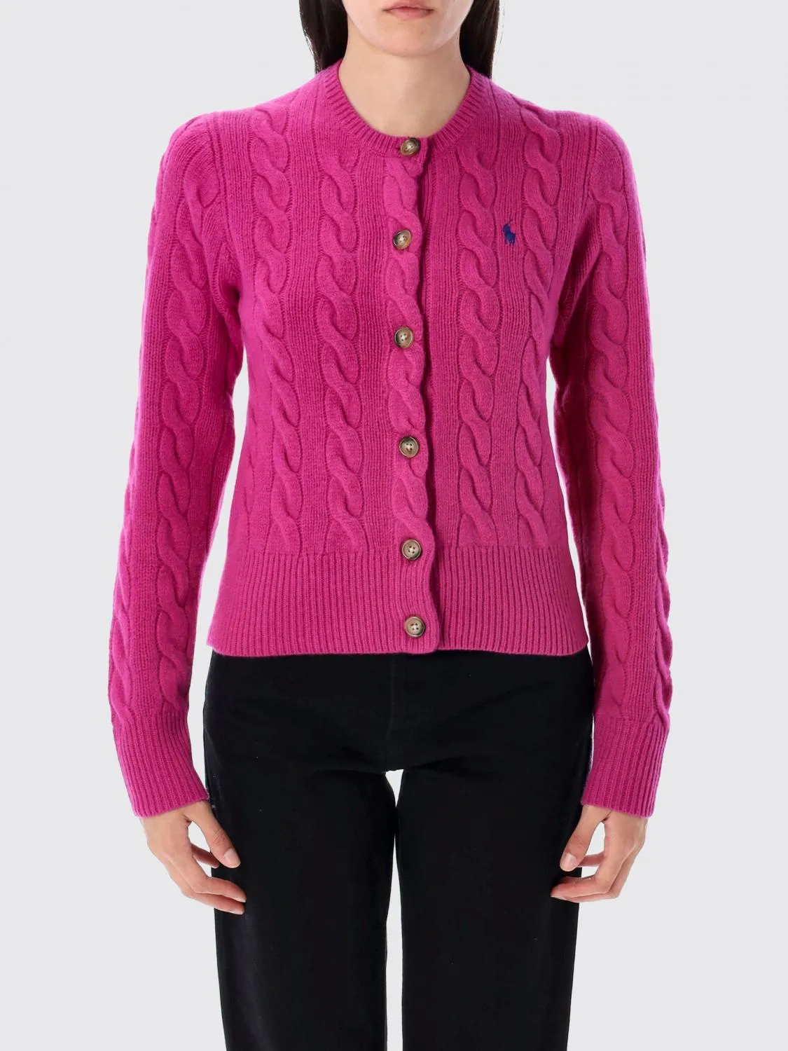 Cardigan in lana e cashmere con logo Pony Polo Ralph Lauren