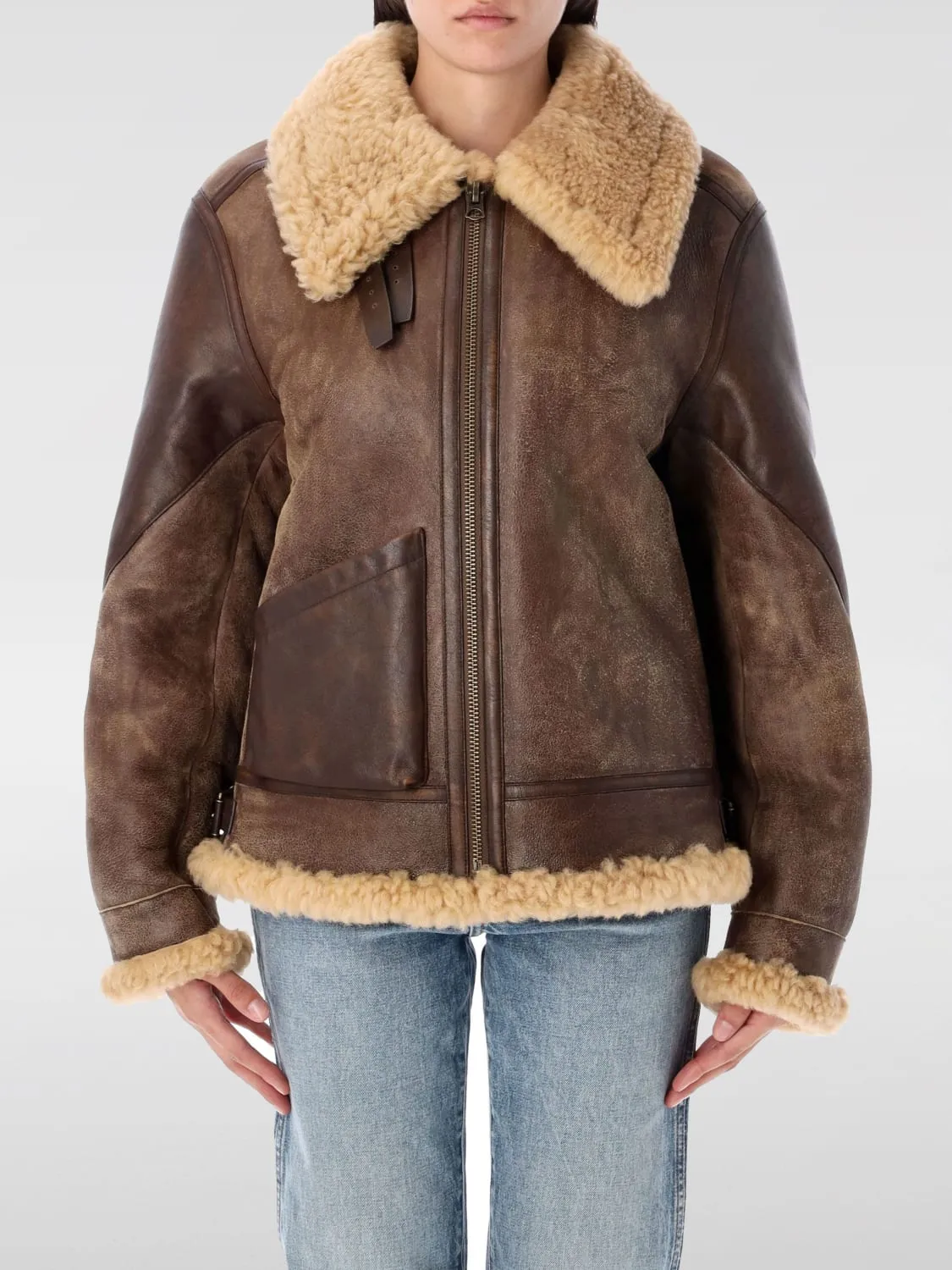 Montone Polo Ralph Lauren in pelle e shearling