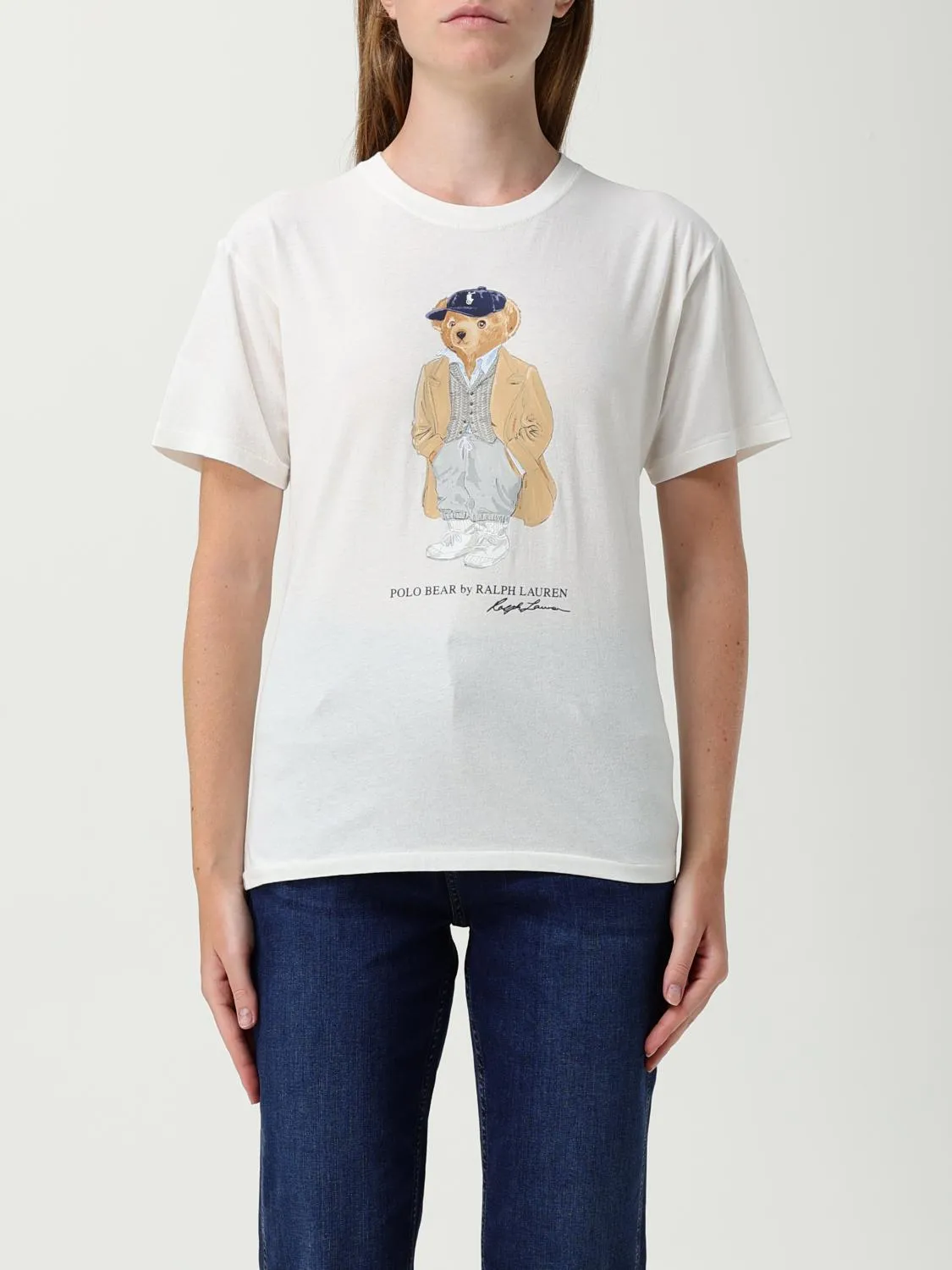 T-shirt in cotone con stampa orso Polo Ralph Lauren