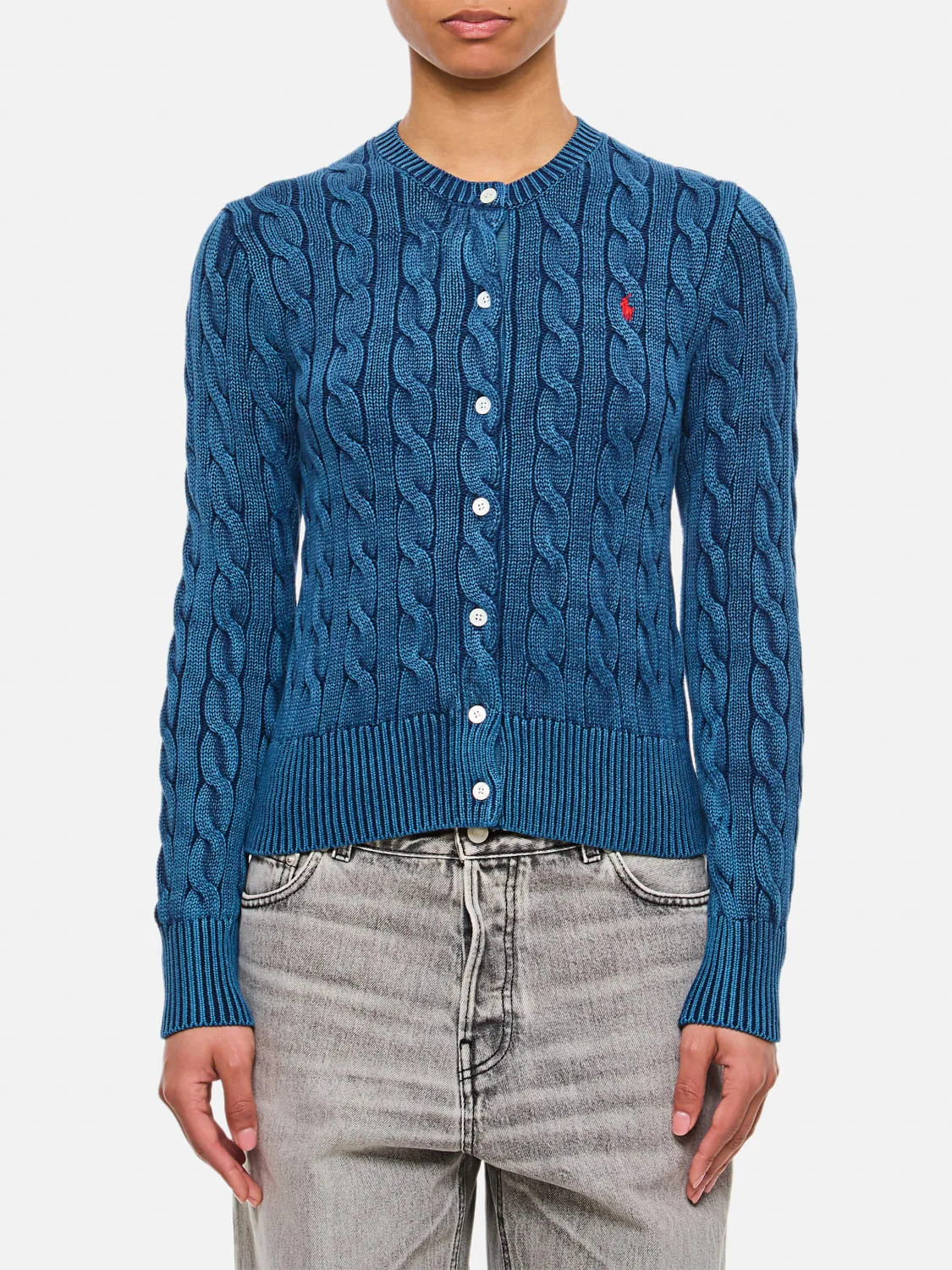 Cardigan a girocollo Polo Ralph Lauren in cotone tricot