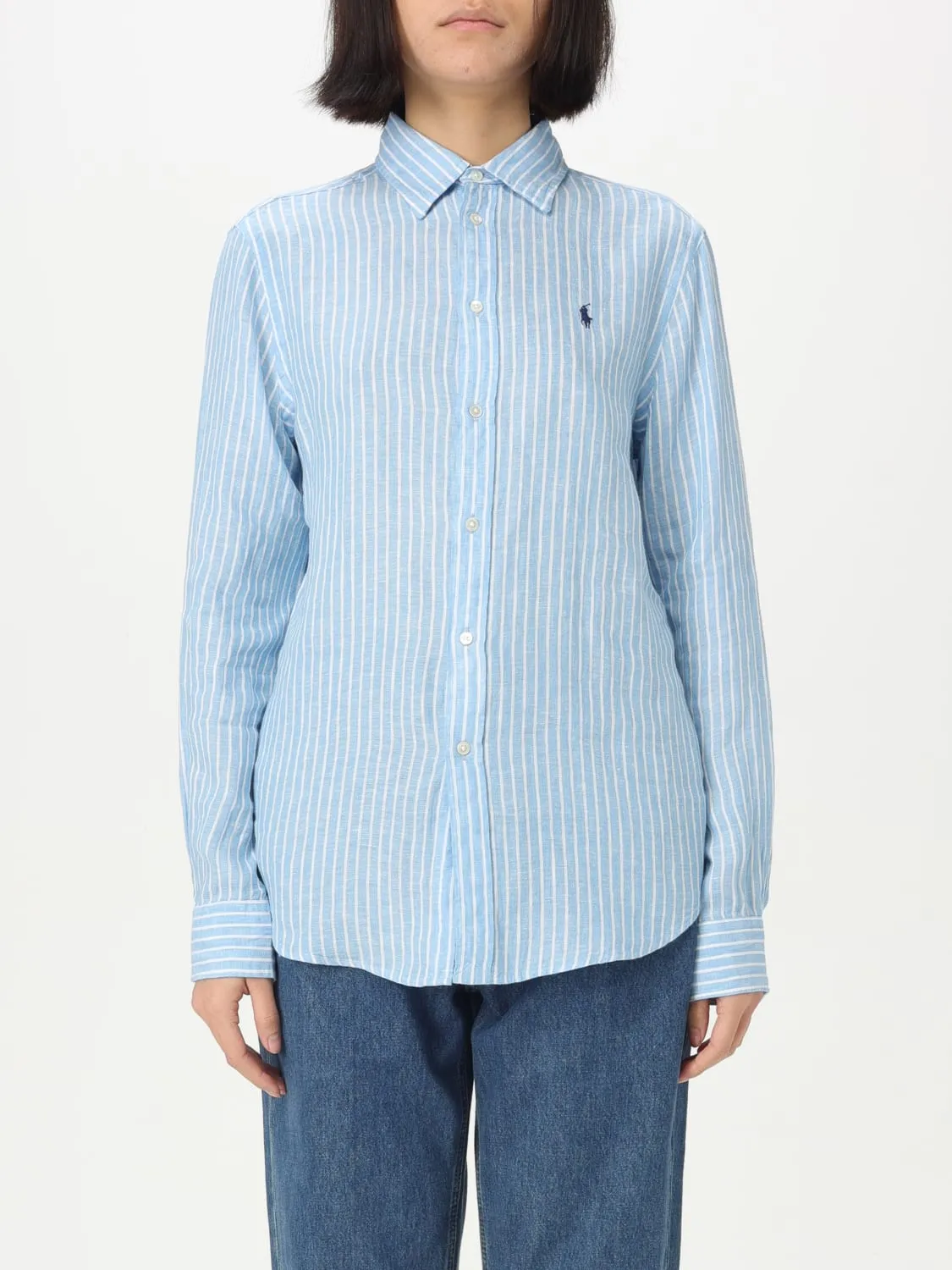 Camicia Polo Ralph Lauren in lino a righe