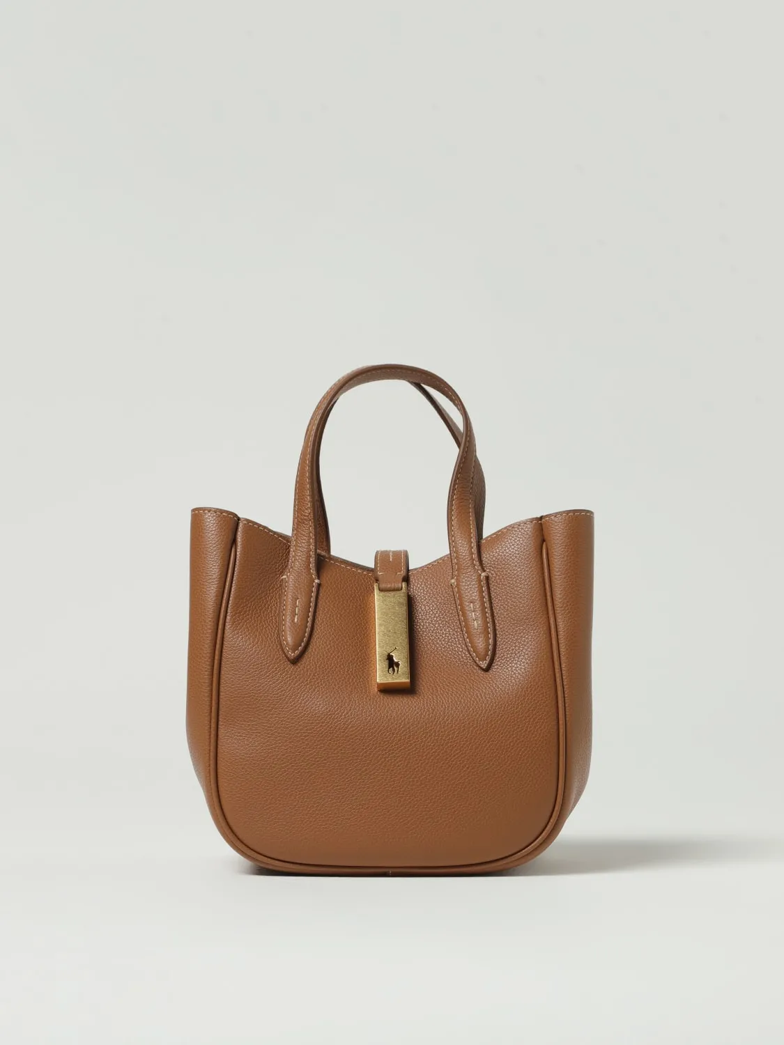 Borsa a mano in pelle a grana Polo Ralph Lauren