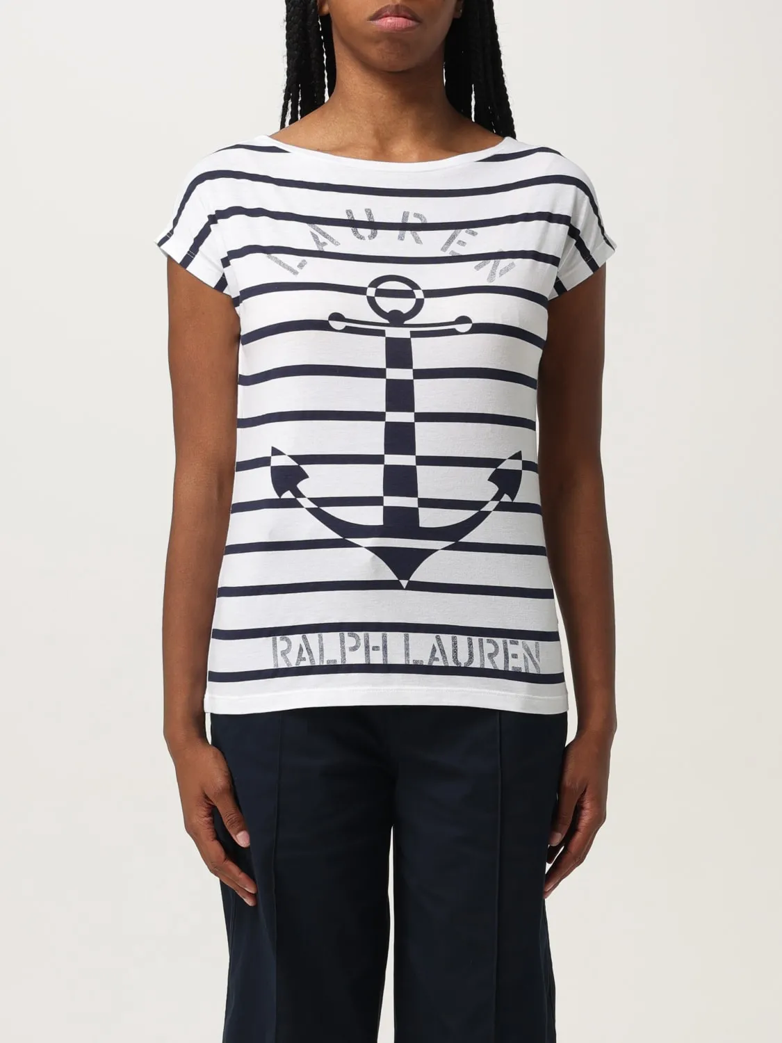 T-shirt a righe con logo Polo Ralph Lauren